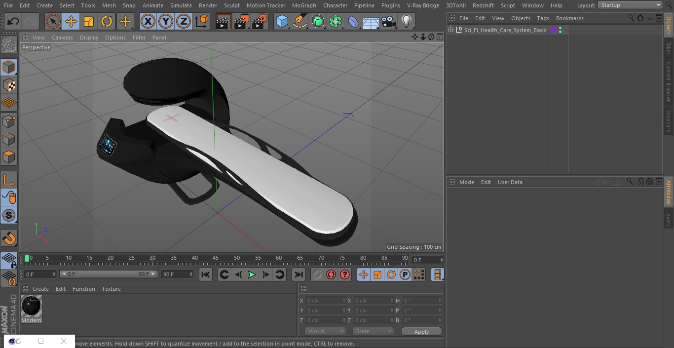 3D Sci-Fi Health Care System Black