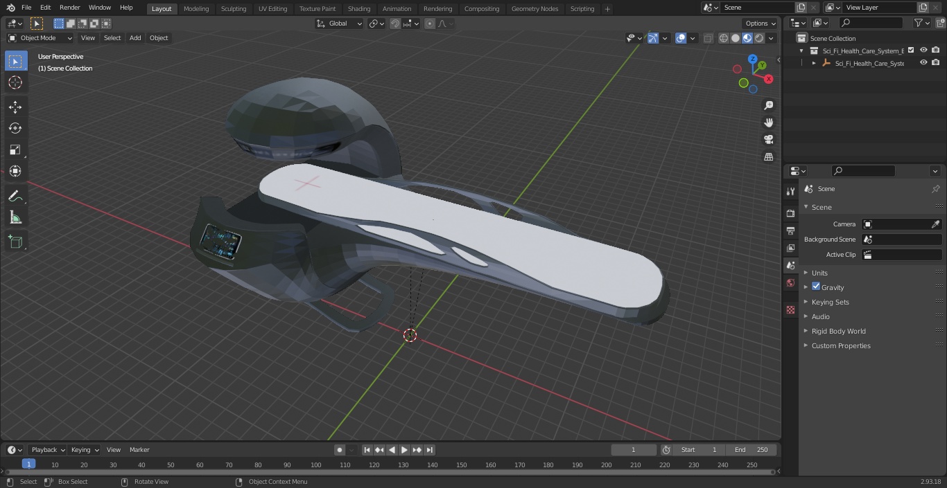3D Sci-Fi Health Care System Black