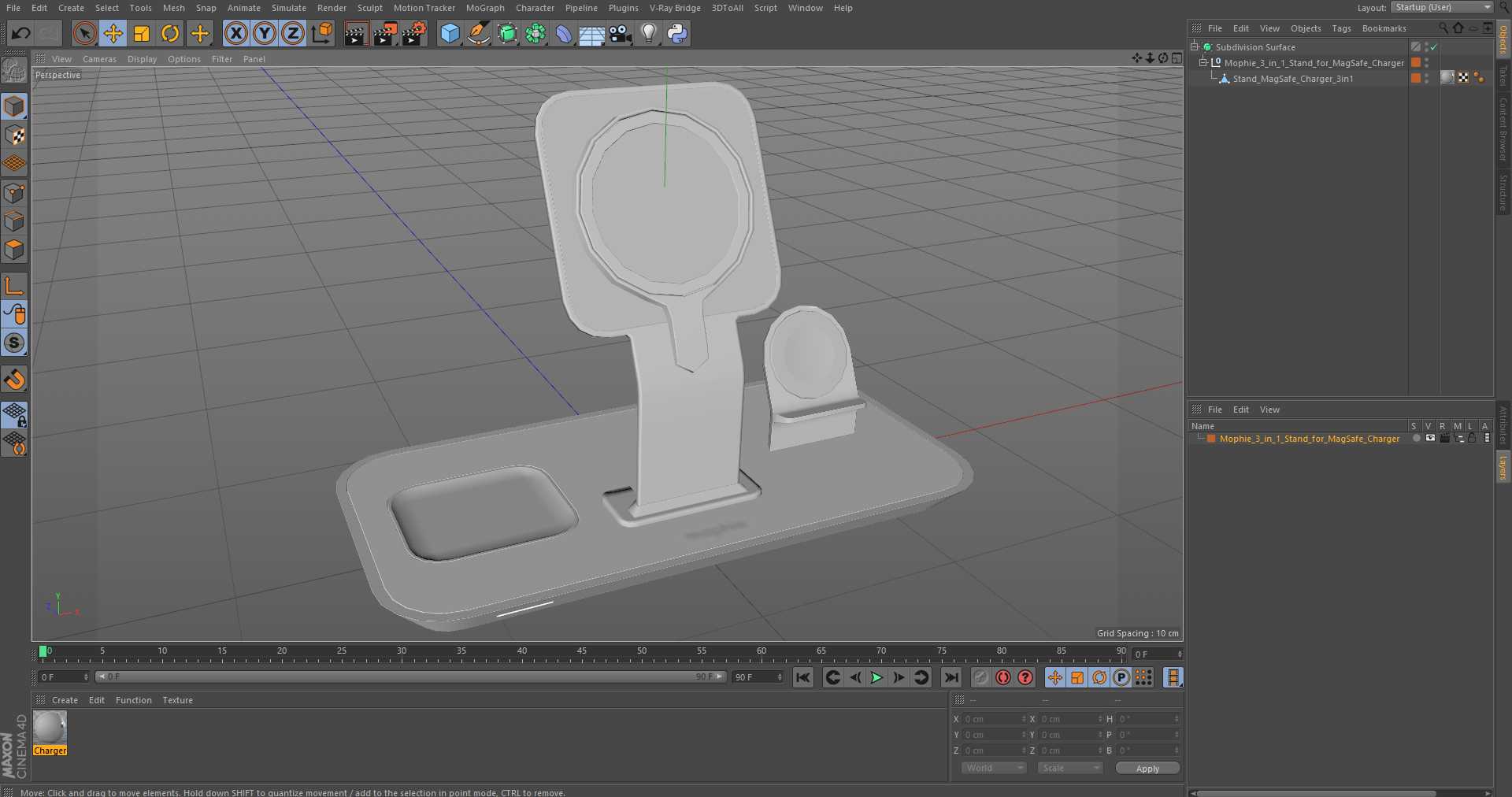 Mophie 3-in-1 Stand for MagSafe Charger 3D model