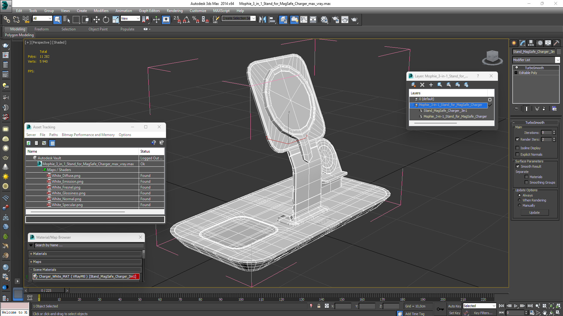 Mophie 3-in-1 Stand for MagSafe Charger 3D model