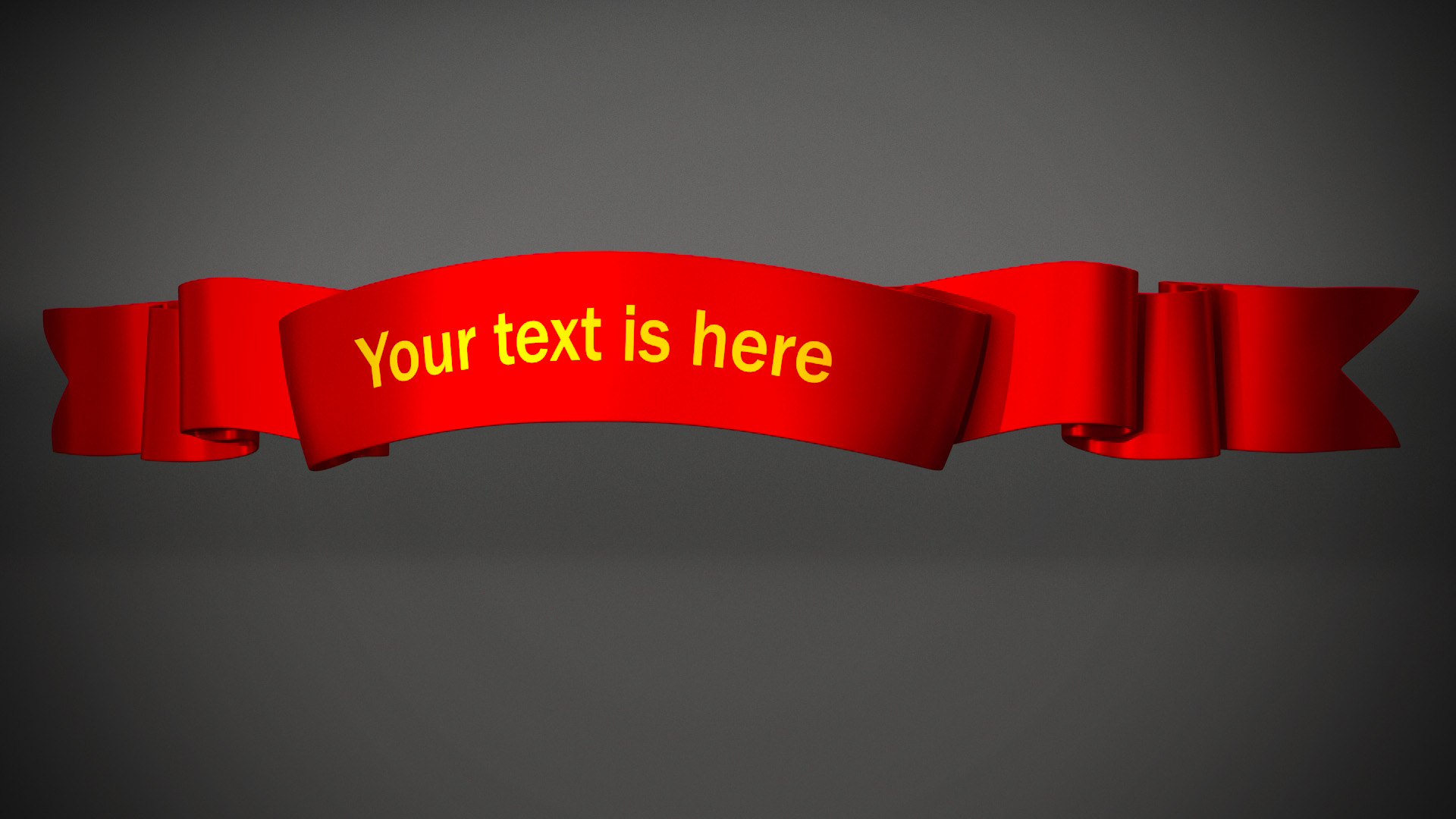 3D Red Label Ribbon Banner model