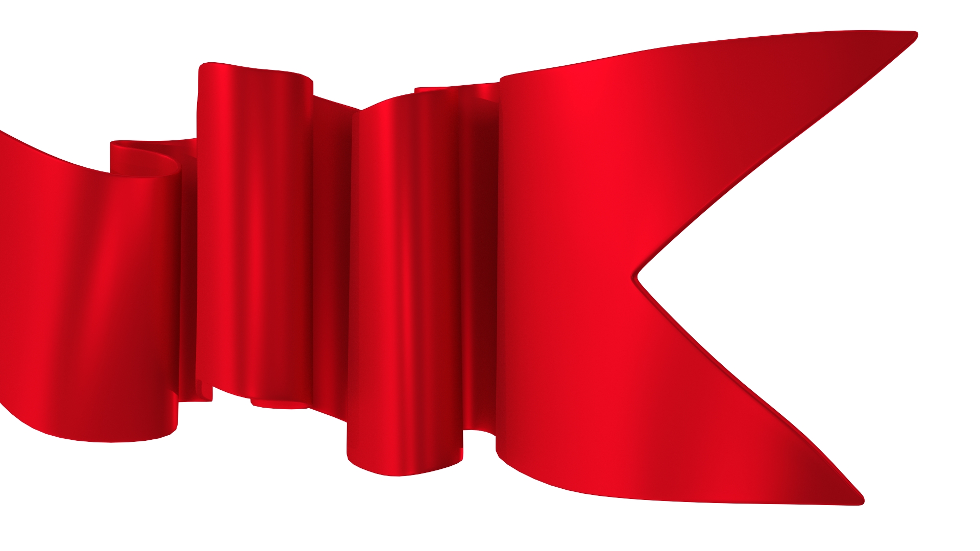 3D Red Label Ribbon Banner model