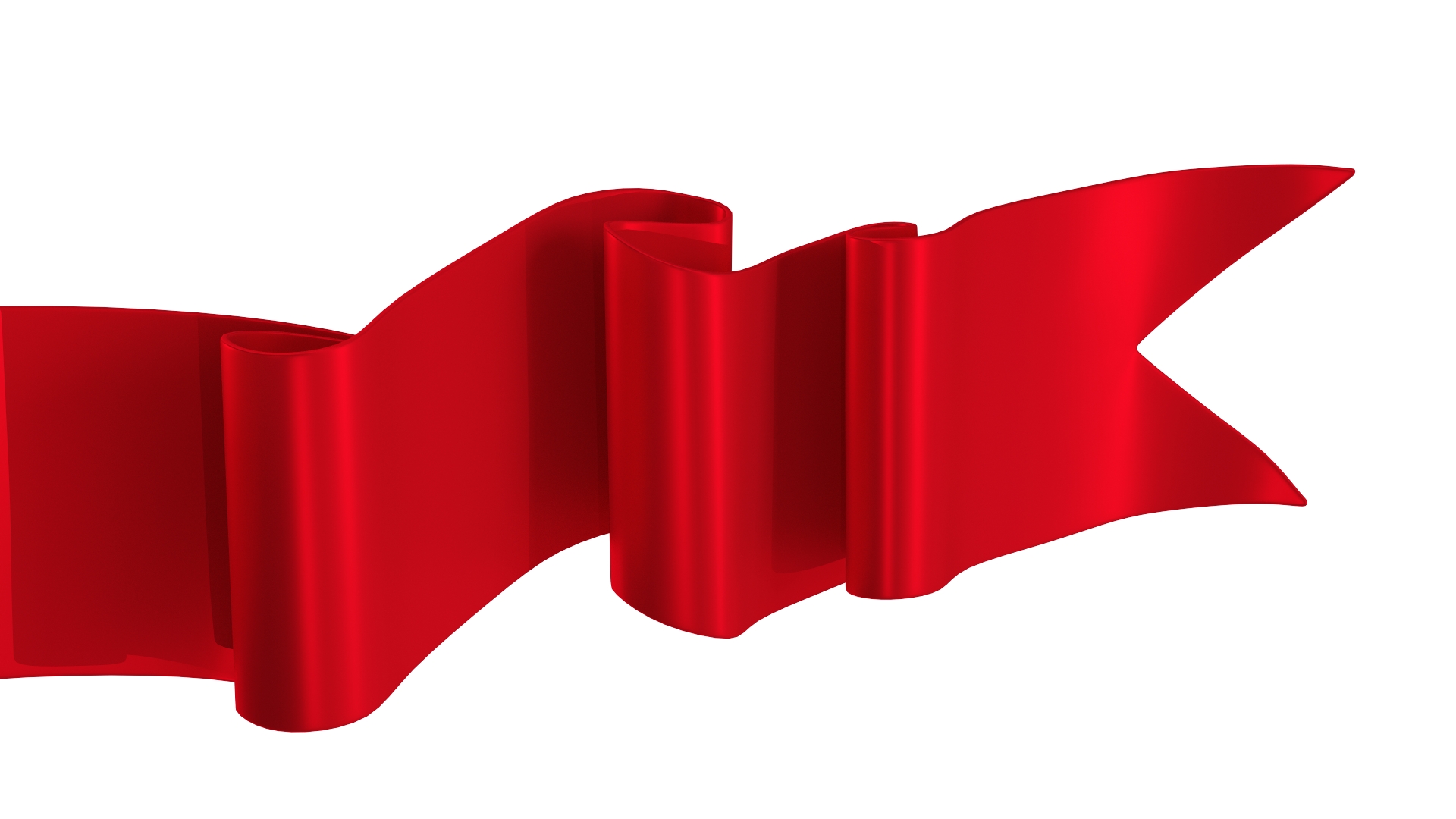 3D Red Label Ribbon Banner model