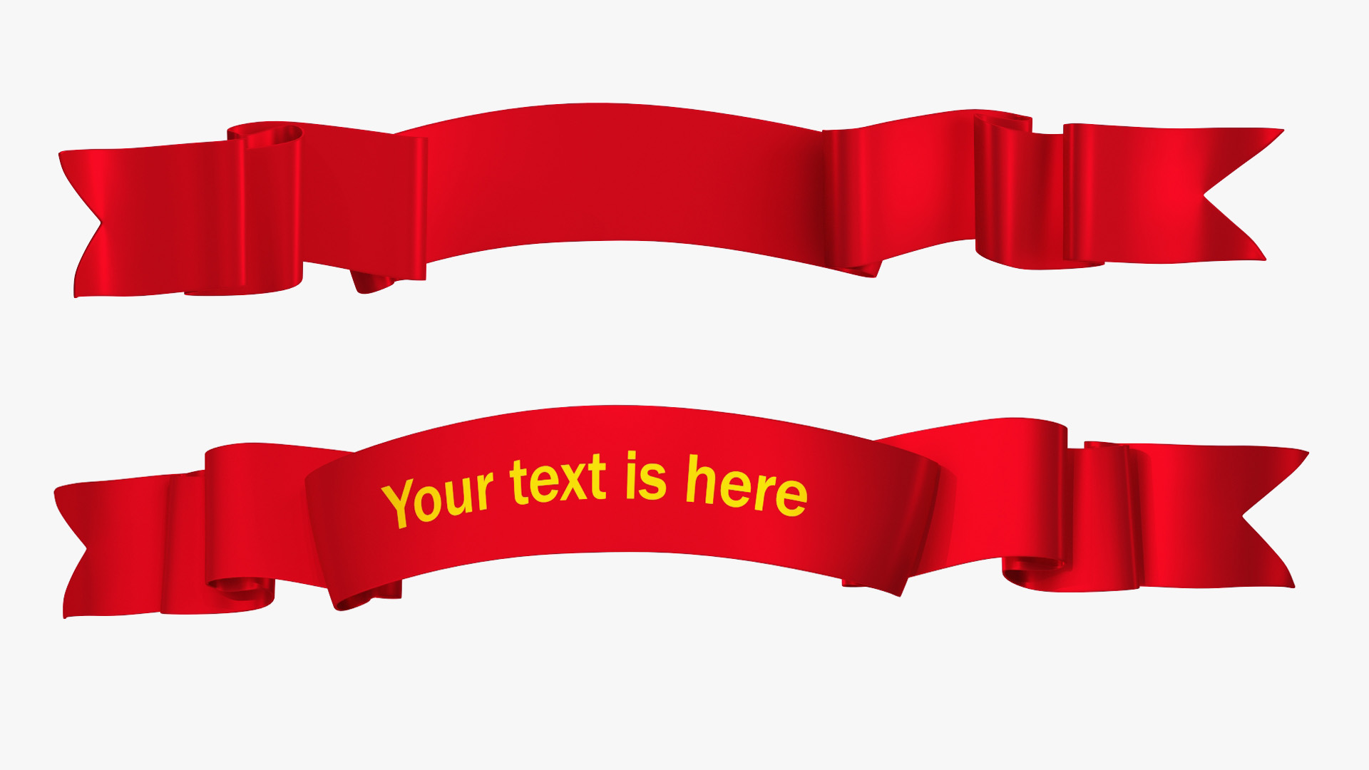 3D Red Label Ribbon Banner model