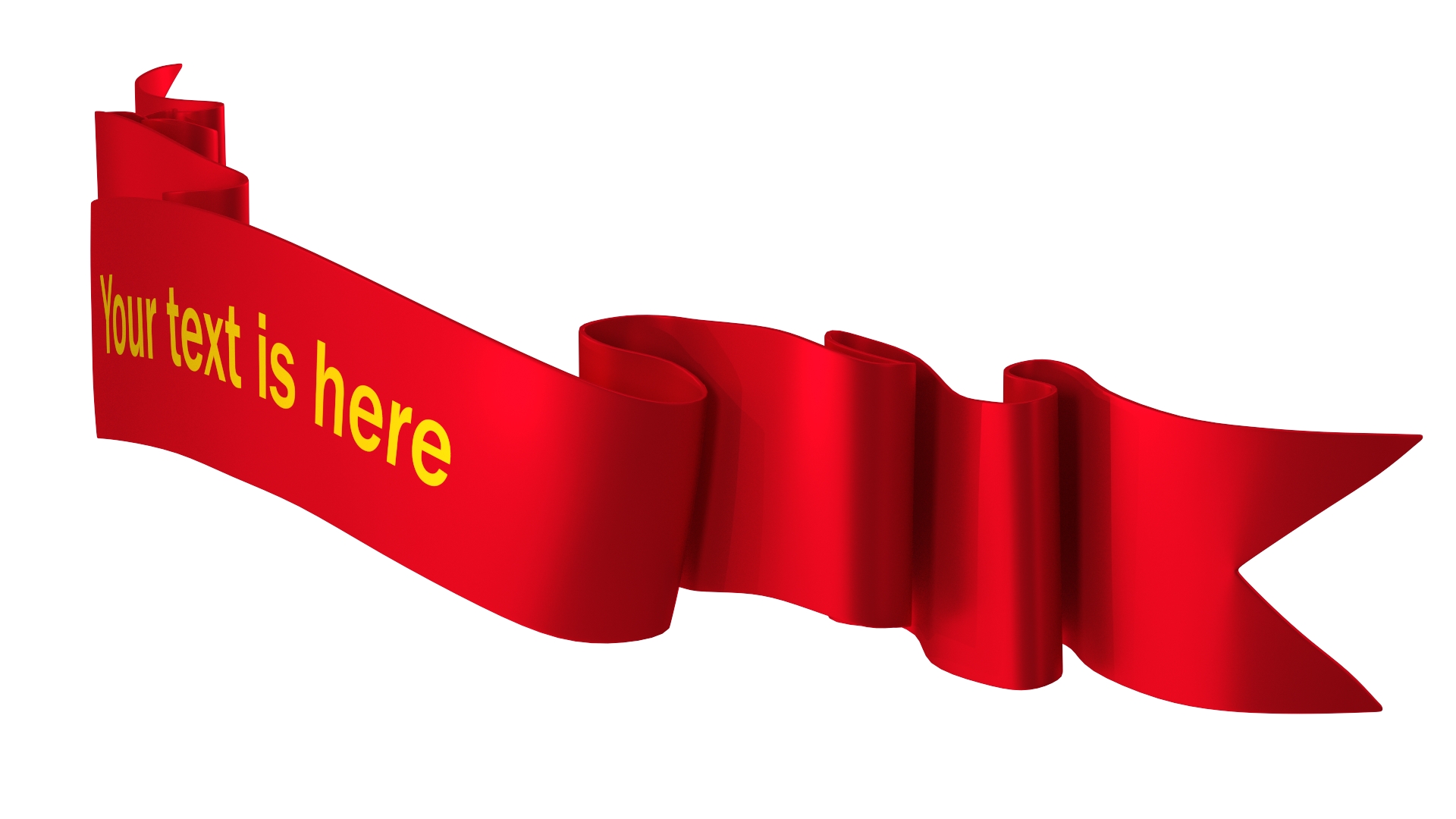 3D Red Label Ribbon Banner model