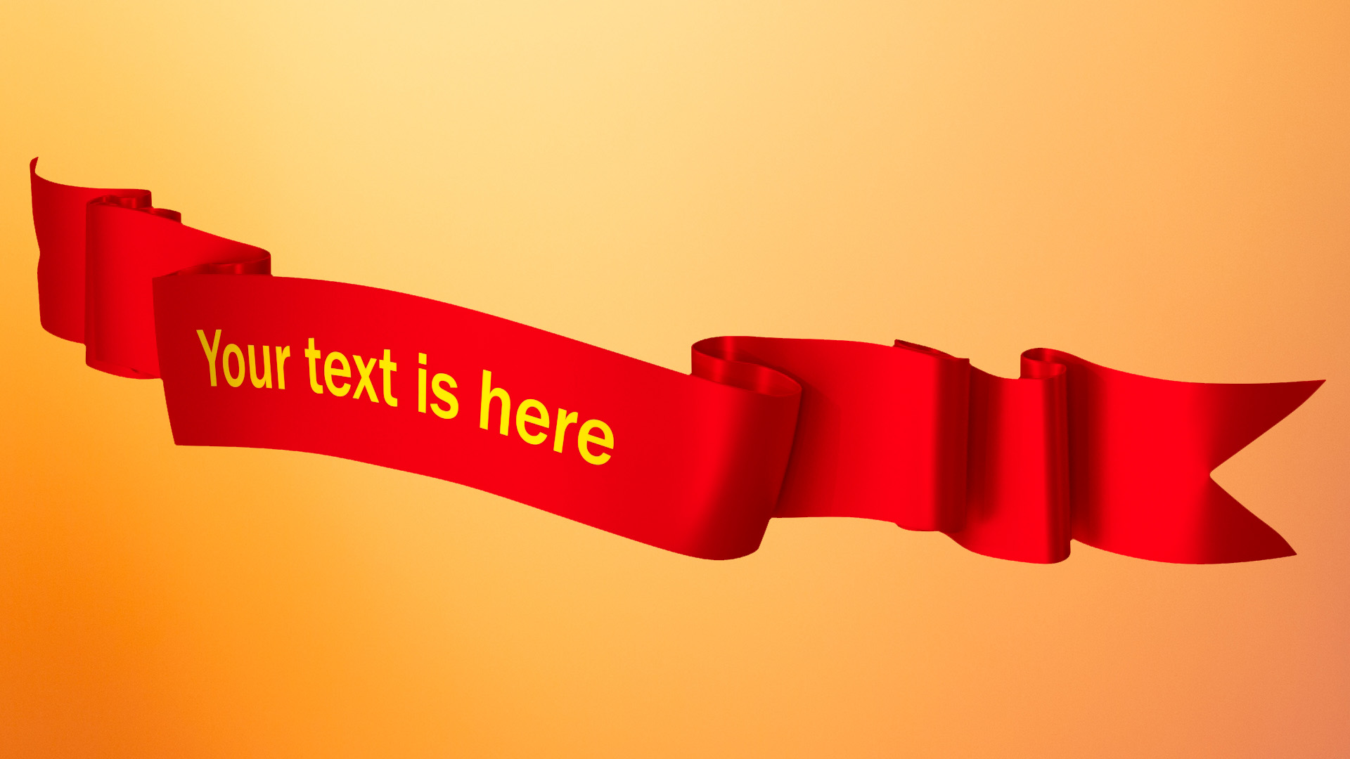 3D Red Label Ribbon Banner model