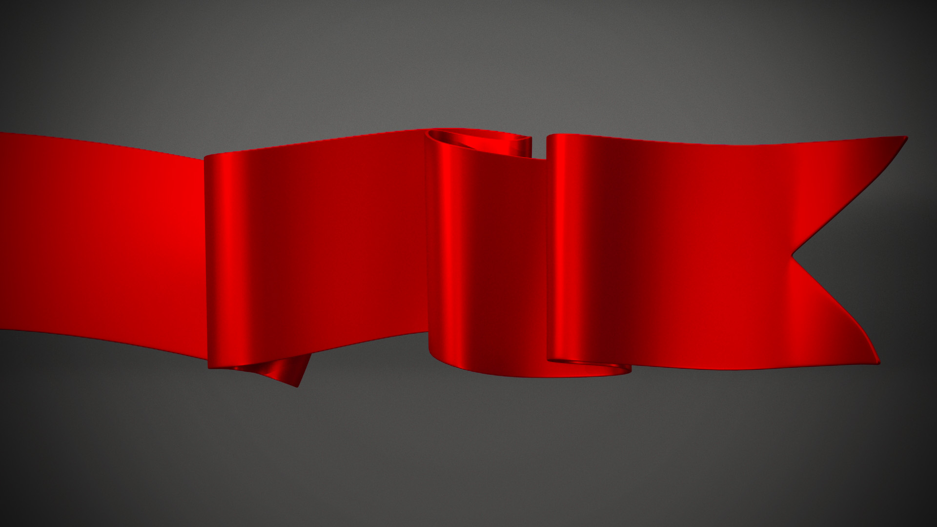 3D Red Label Ribbon Banner model