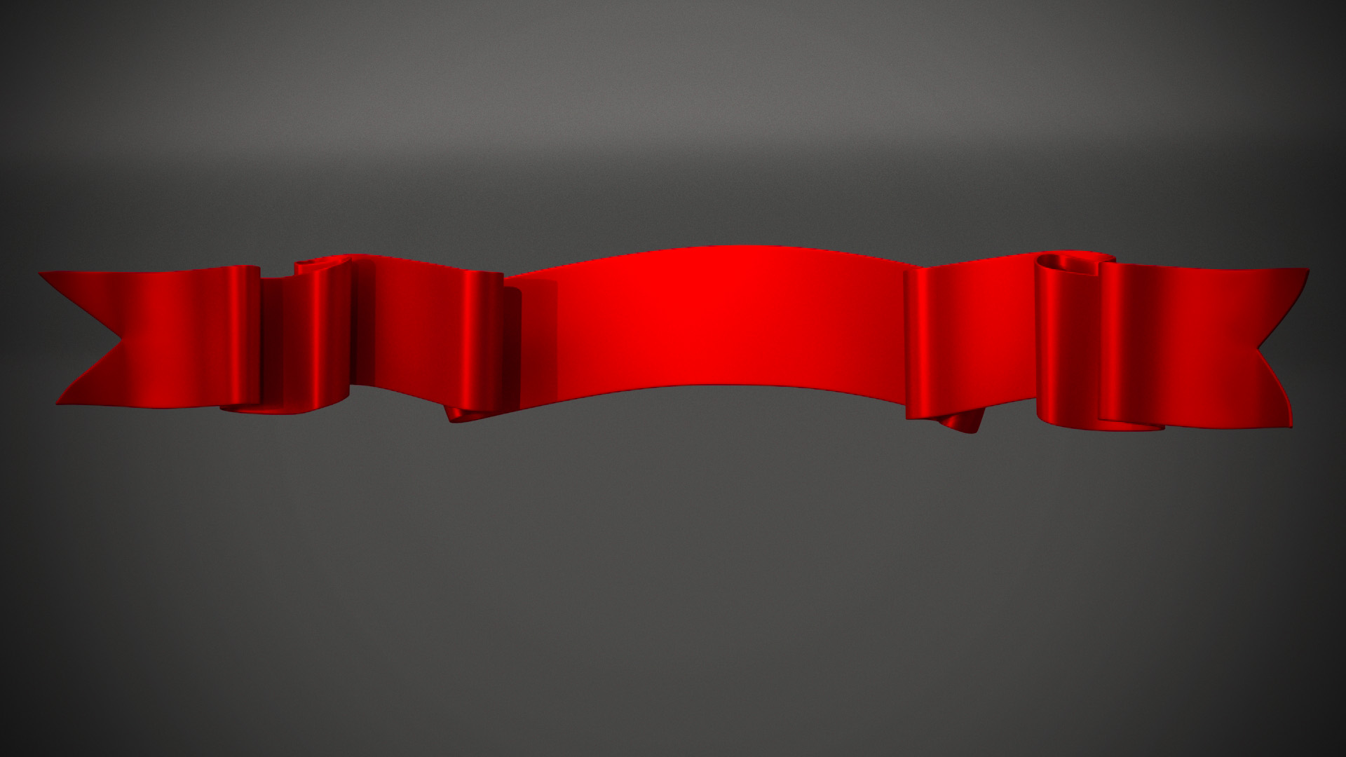 3D Red Label Ribbon Banner model