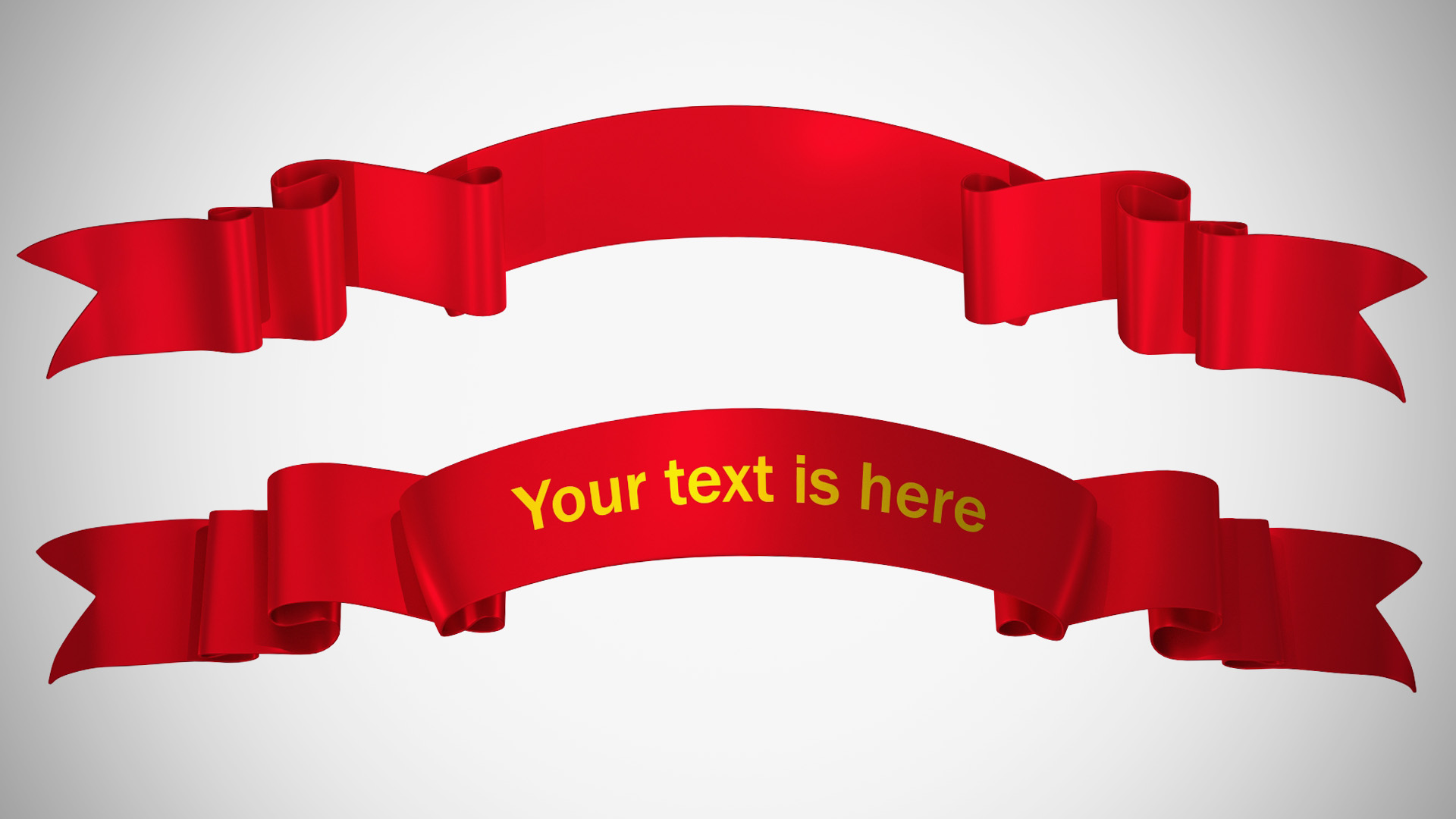 3D Red Label Ribbon Banner model