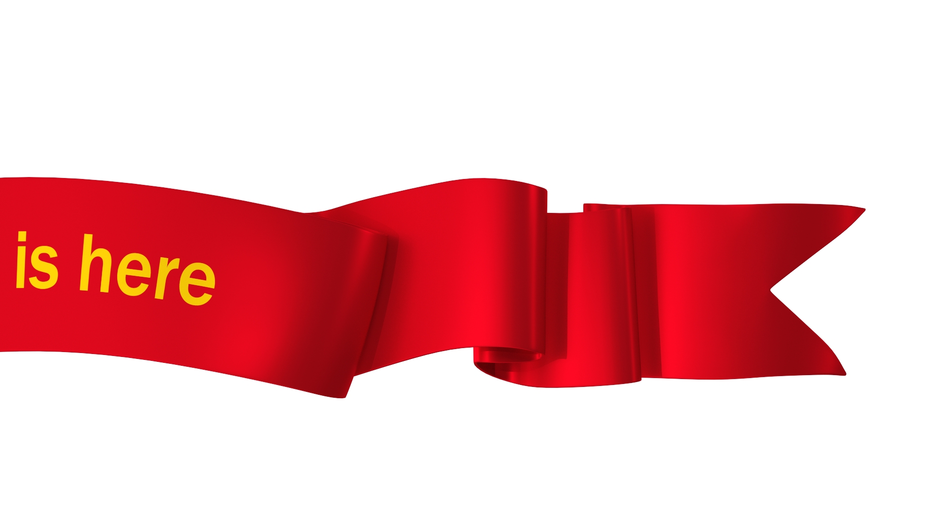 3D Red Label Ribbon Banner model