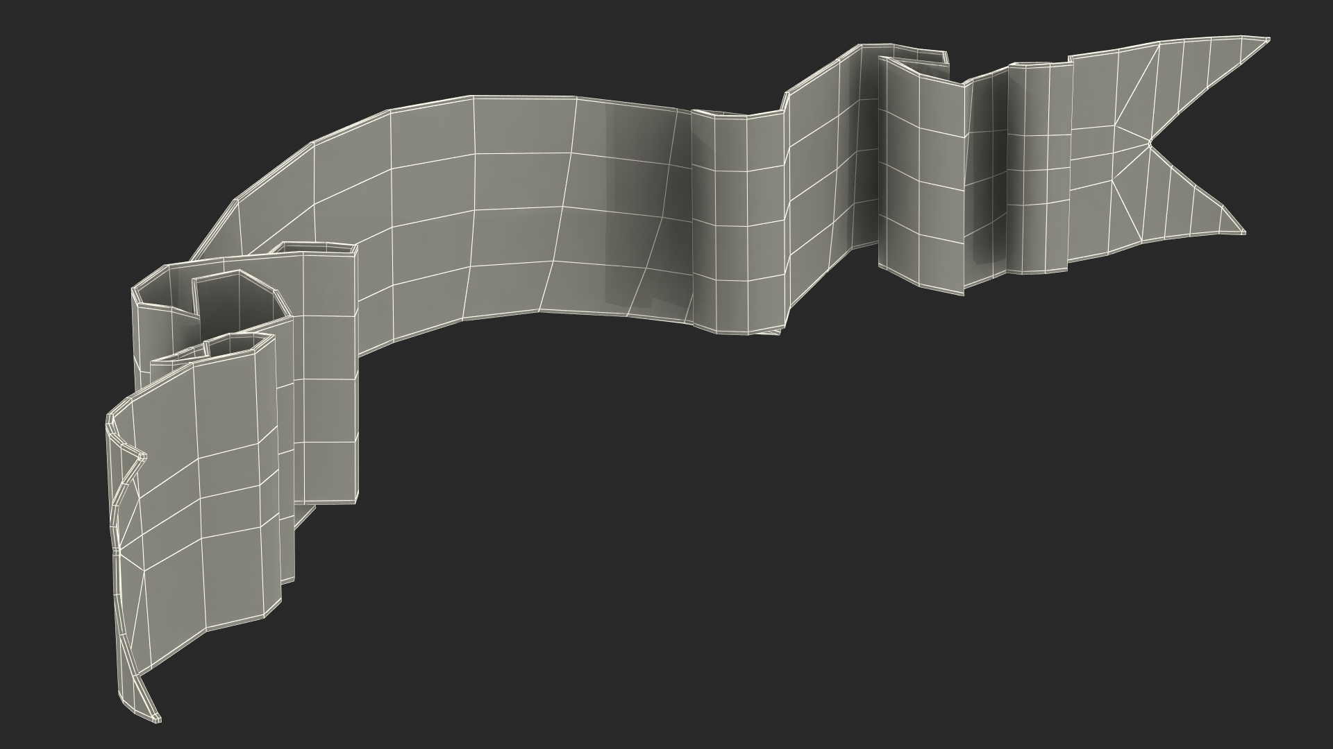 3D Red Label Ribbon Banner model