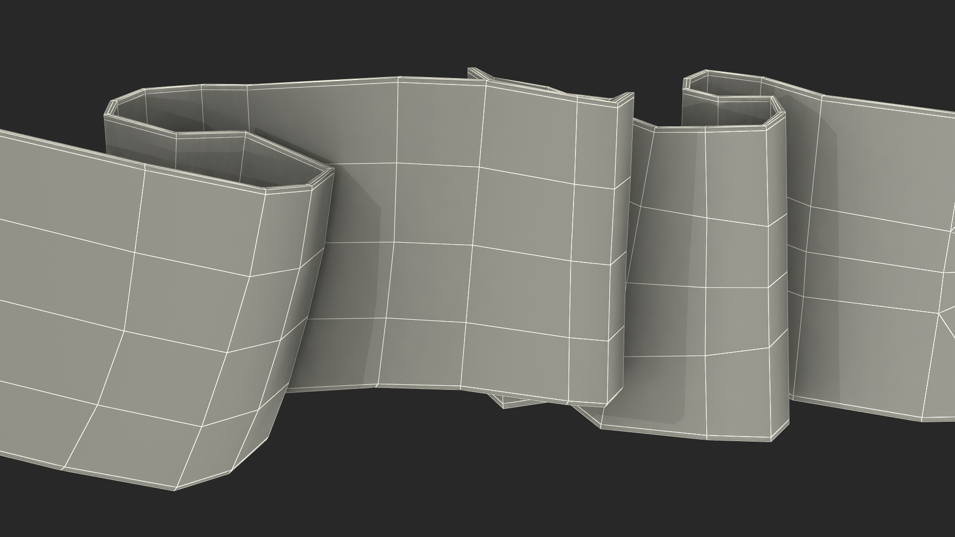 3D Red Label Ribbon Banner model