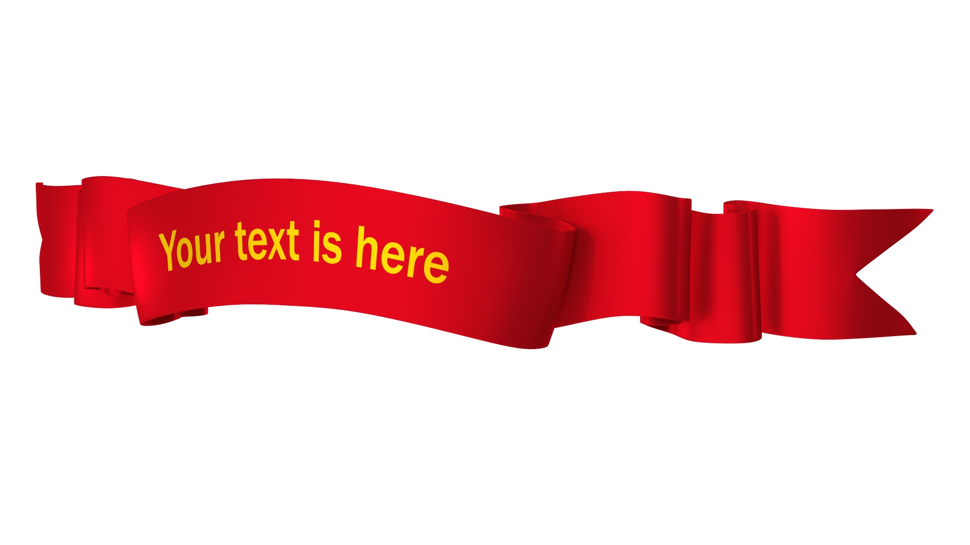3D Red Label Ribbon Banner model
