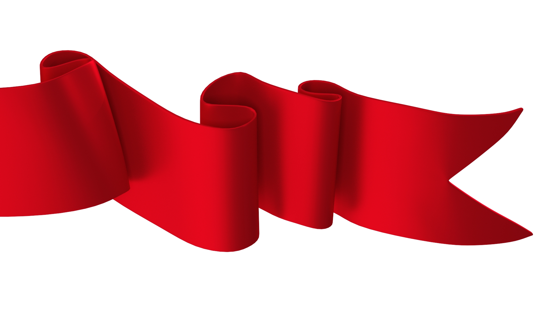 3D Red Label Ribbon Banner model