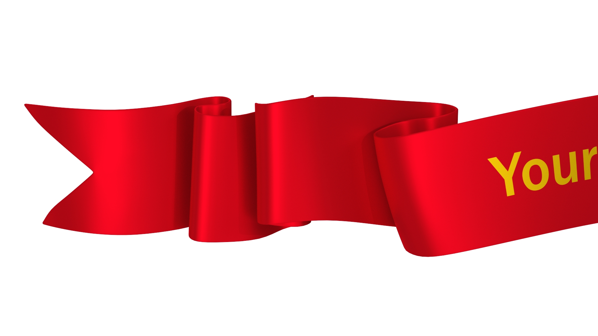 3D Red Label Ribbon Banner model
