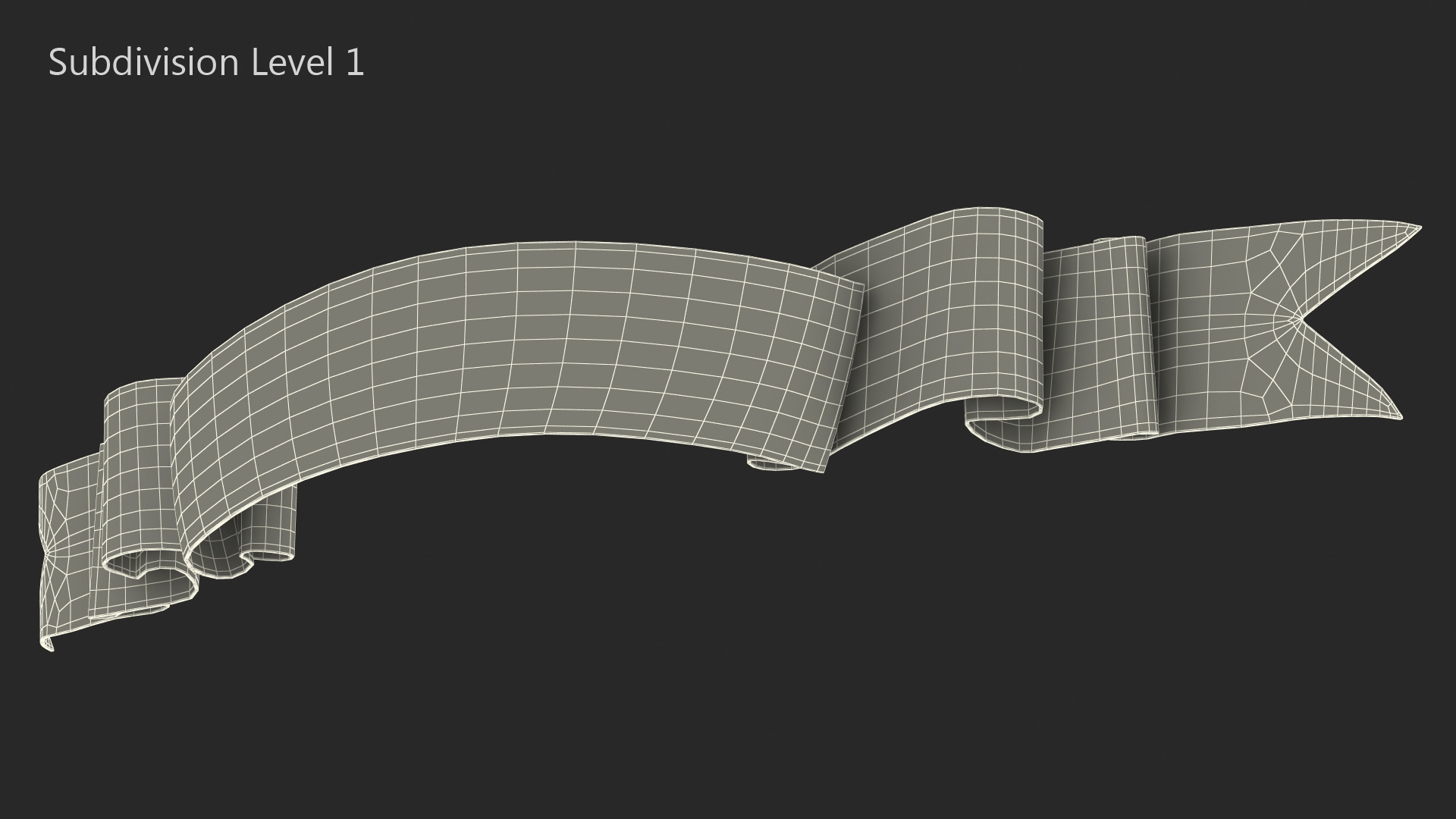3D Red Label Ribbon Banner model