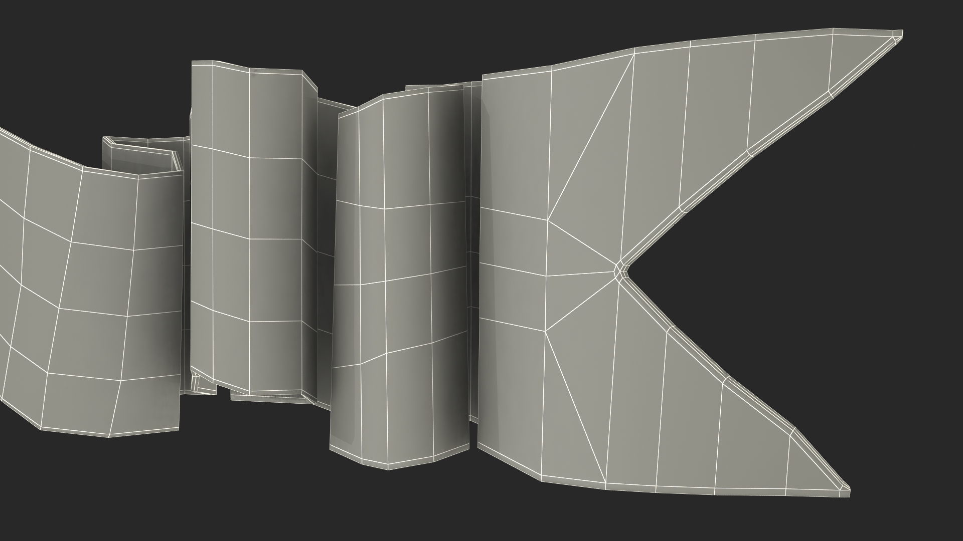 3D Red Label Ribbon Banner model