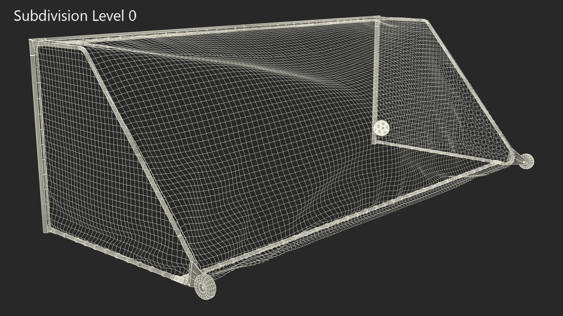 3D model Animated Soccer Ball Hits the Goal Slowmotion
