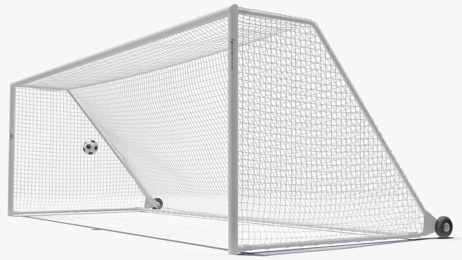 3D model Animated Soccer Ball Hits the Goal Slowmotion