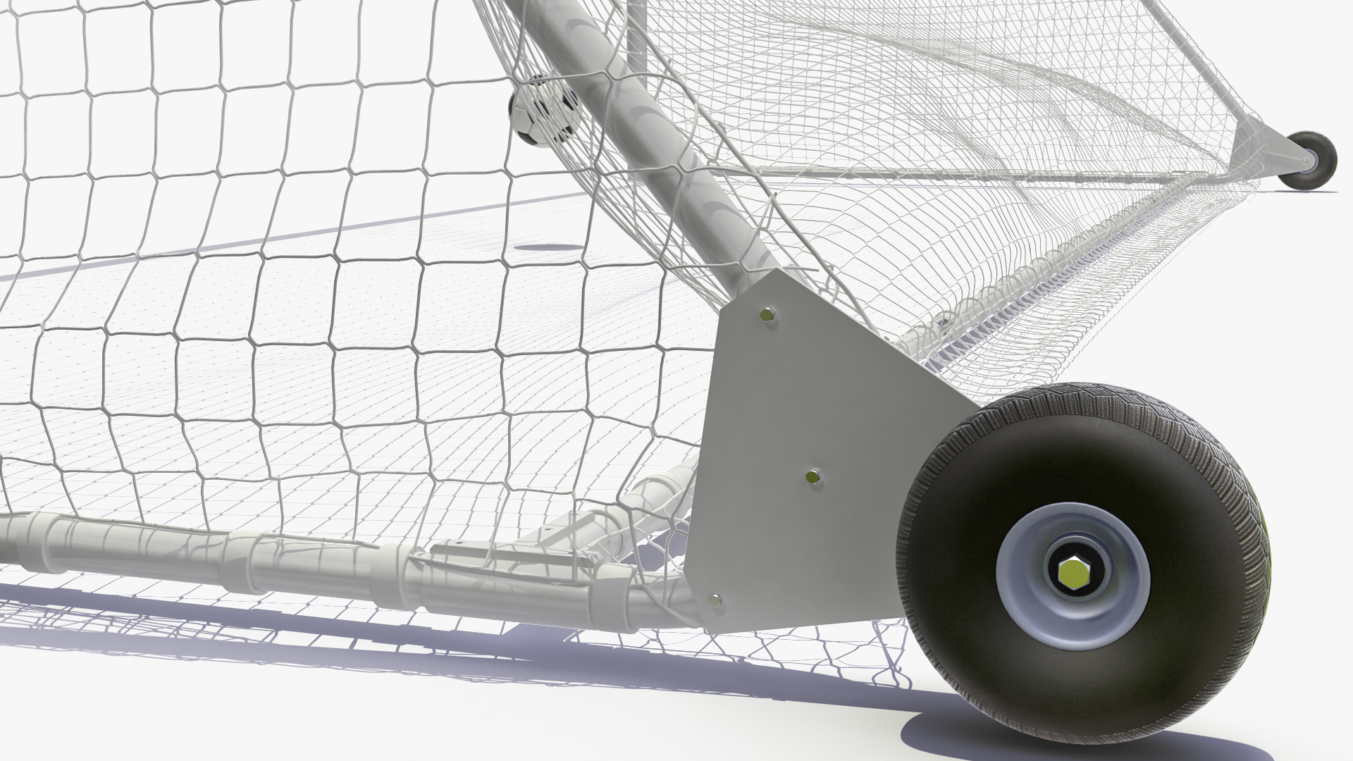 3D model Animated Soccer Ball Hits the Goal Slowmotion