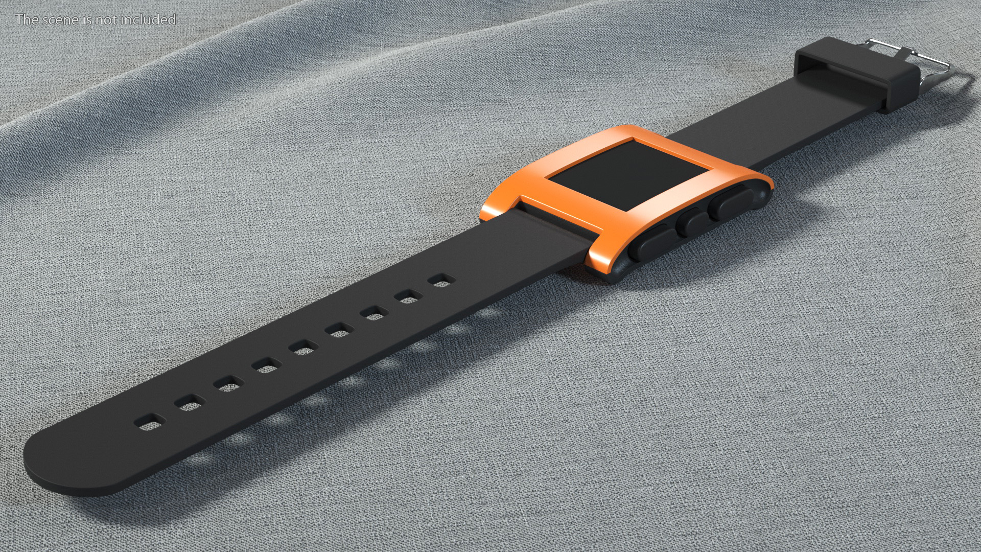 3D Turned Off Pebble Smart Watch with Strap Unbuttoned