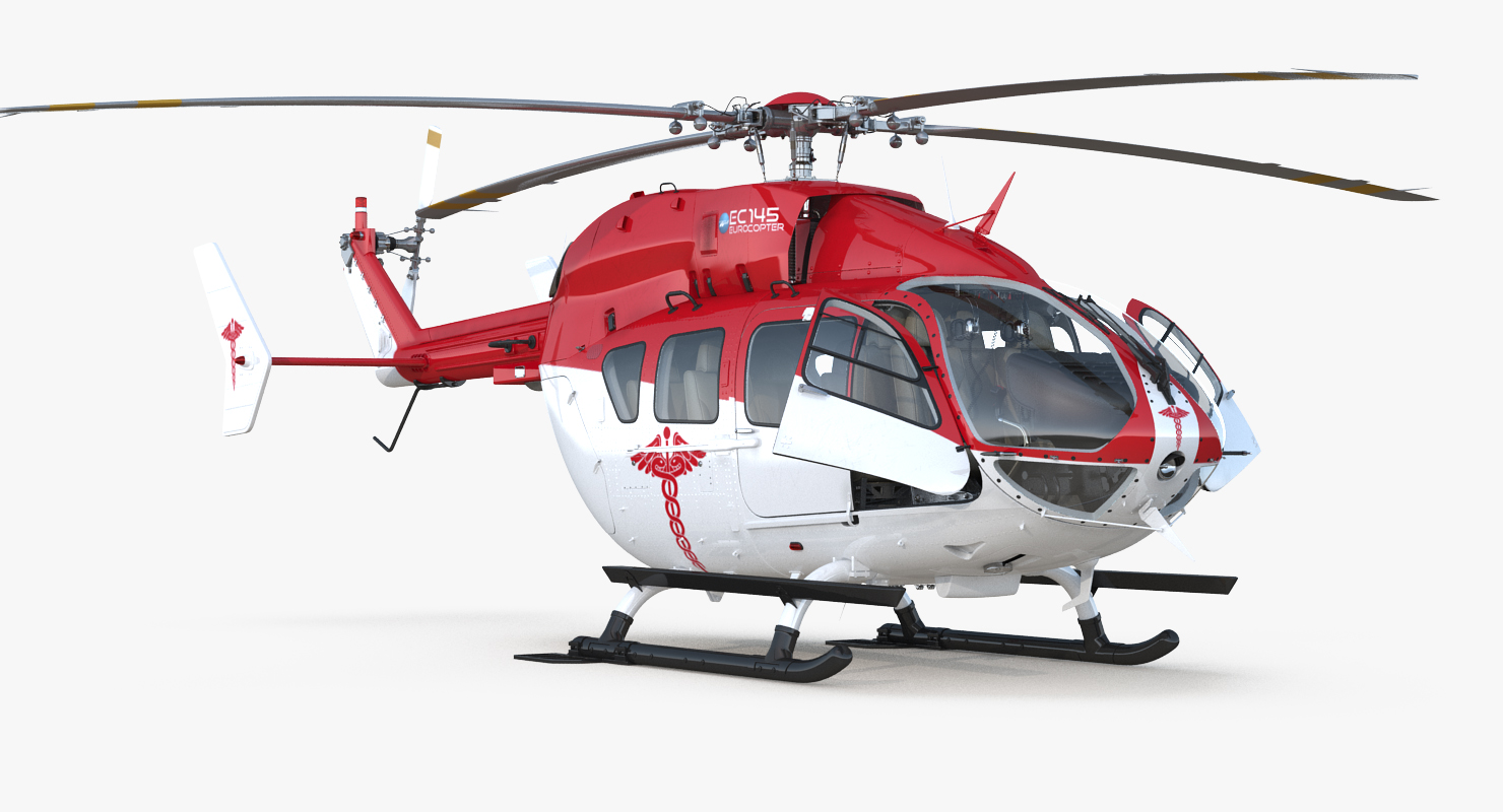 Eurocopter EC145 Medical Helicopter Rigged 3D