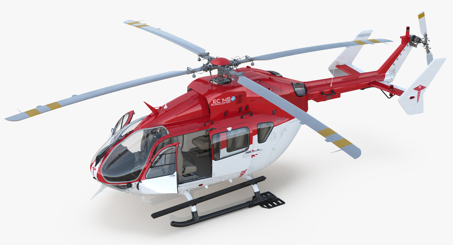 Eurocopter EC145 Medical Helicopter Rigged 3D