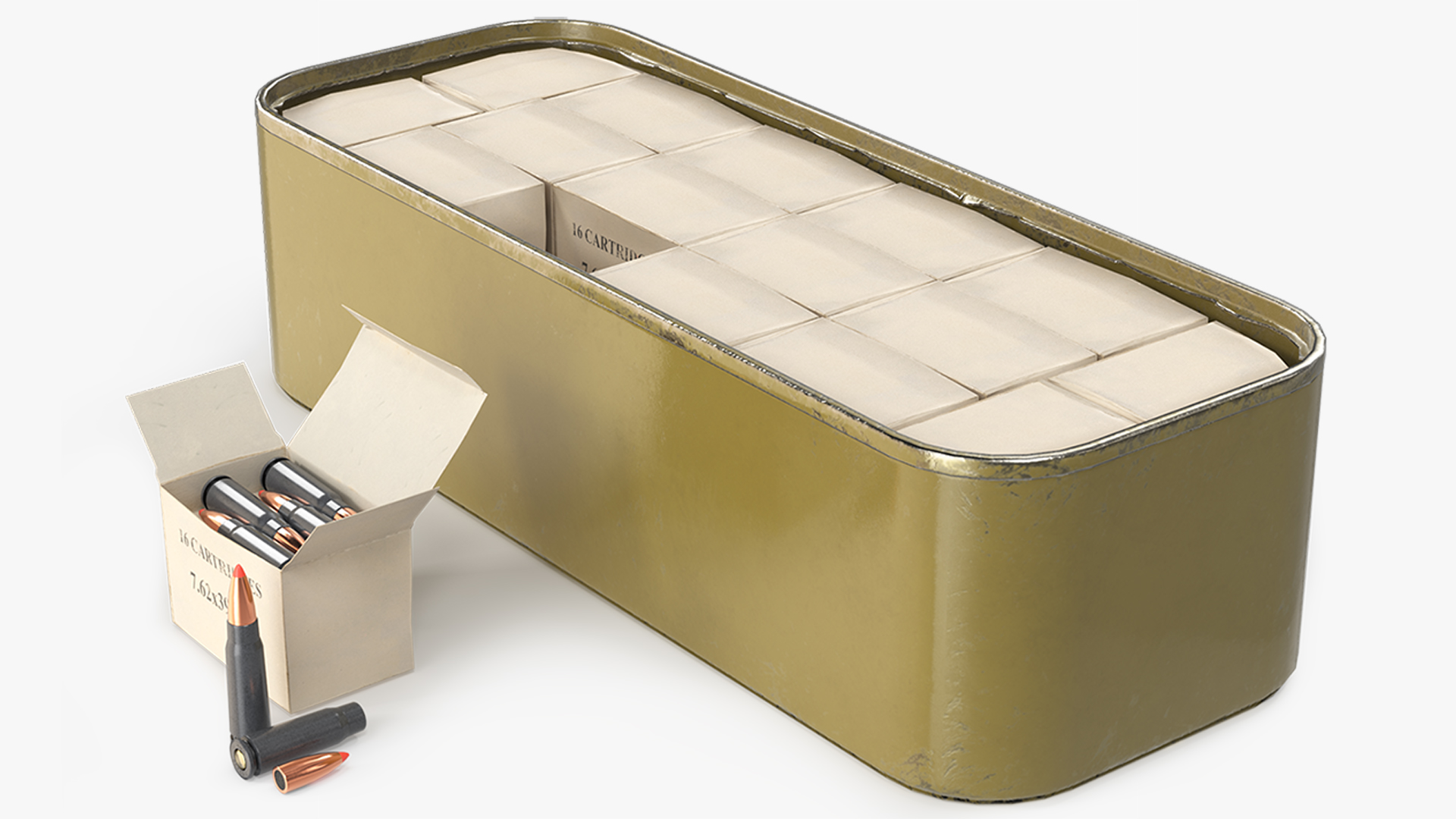 Steel Cartridge Storage Can Rounds Game Ready