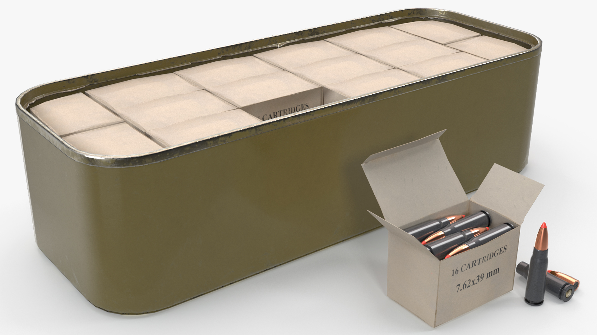 Steel Cartridge Storage Can Rounds Game Ready, view 3