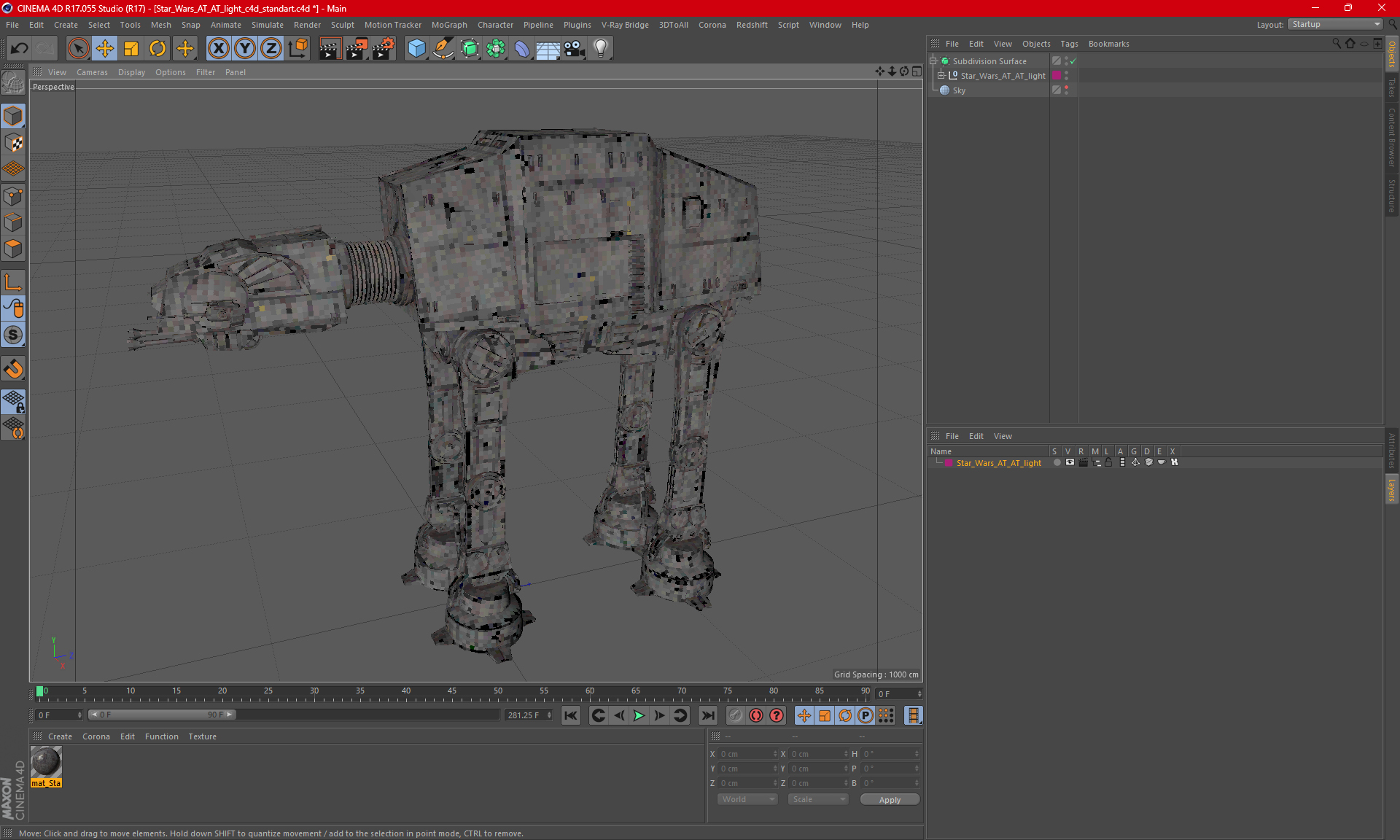 3D Star Wars AT AT Light