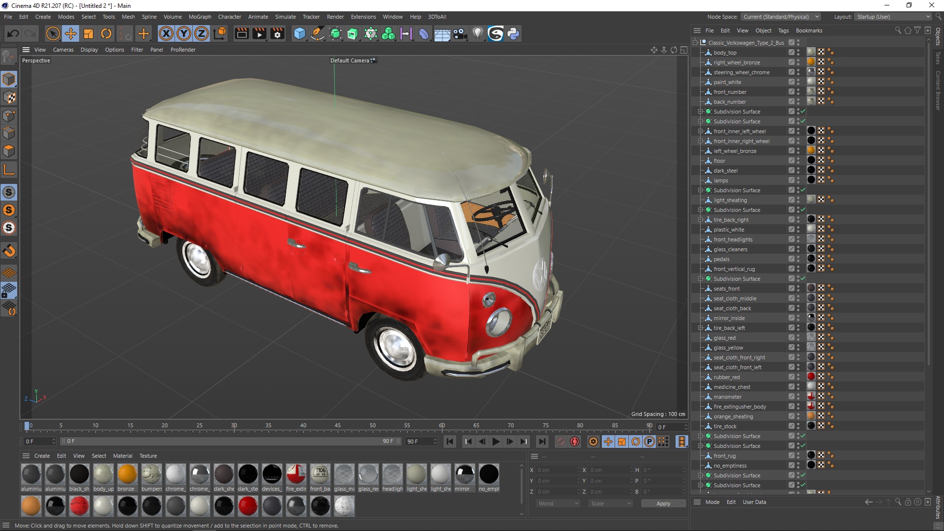 Classic Volkswagen Type 2 Bus 3D model