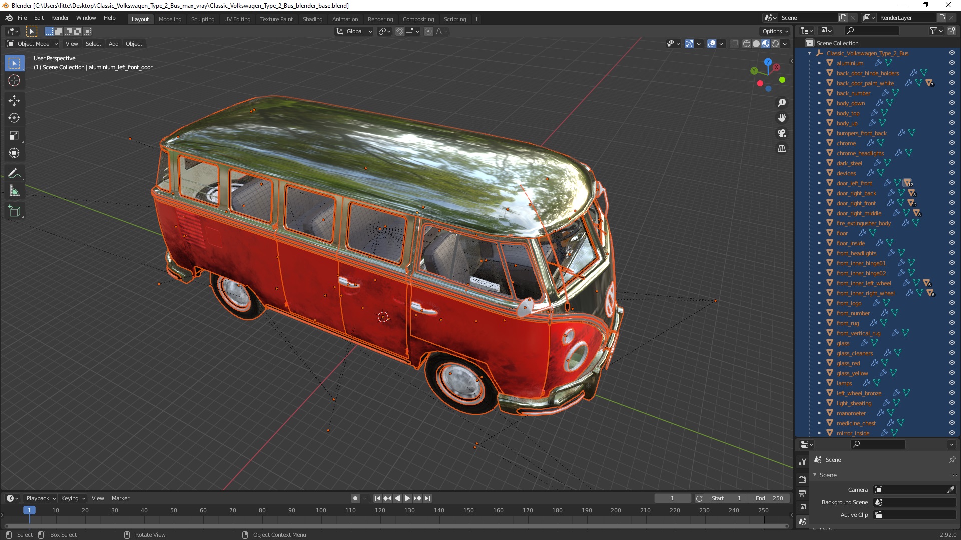 Classic Volkswagen Type 2 Bus 3D model
