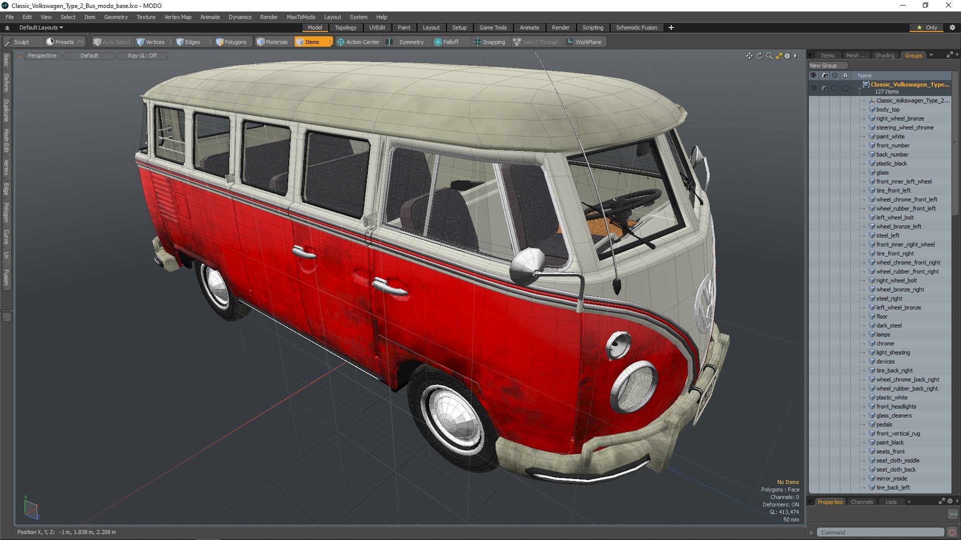 Classic Volkswagen Type 2 Bus 3D model