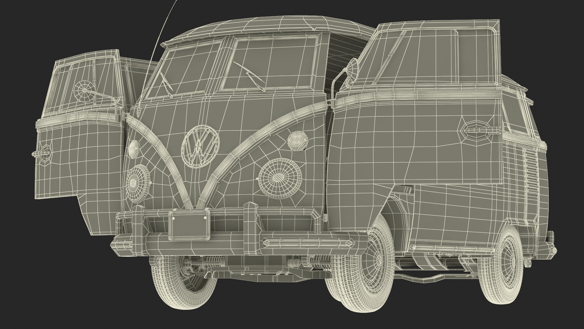 Classic Volkswagen Type 2 Bus 3D model