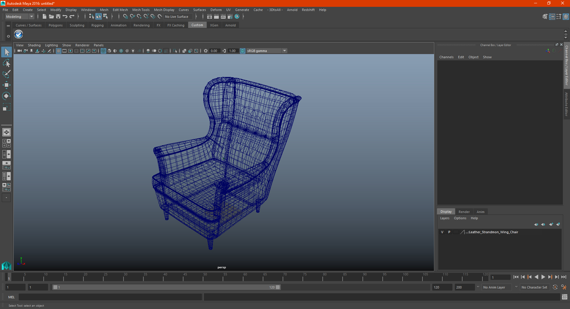 3D Leather Strandmon Wing Chair model