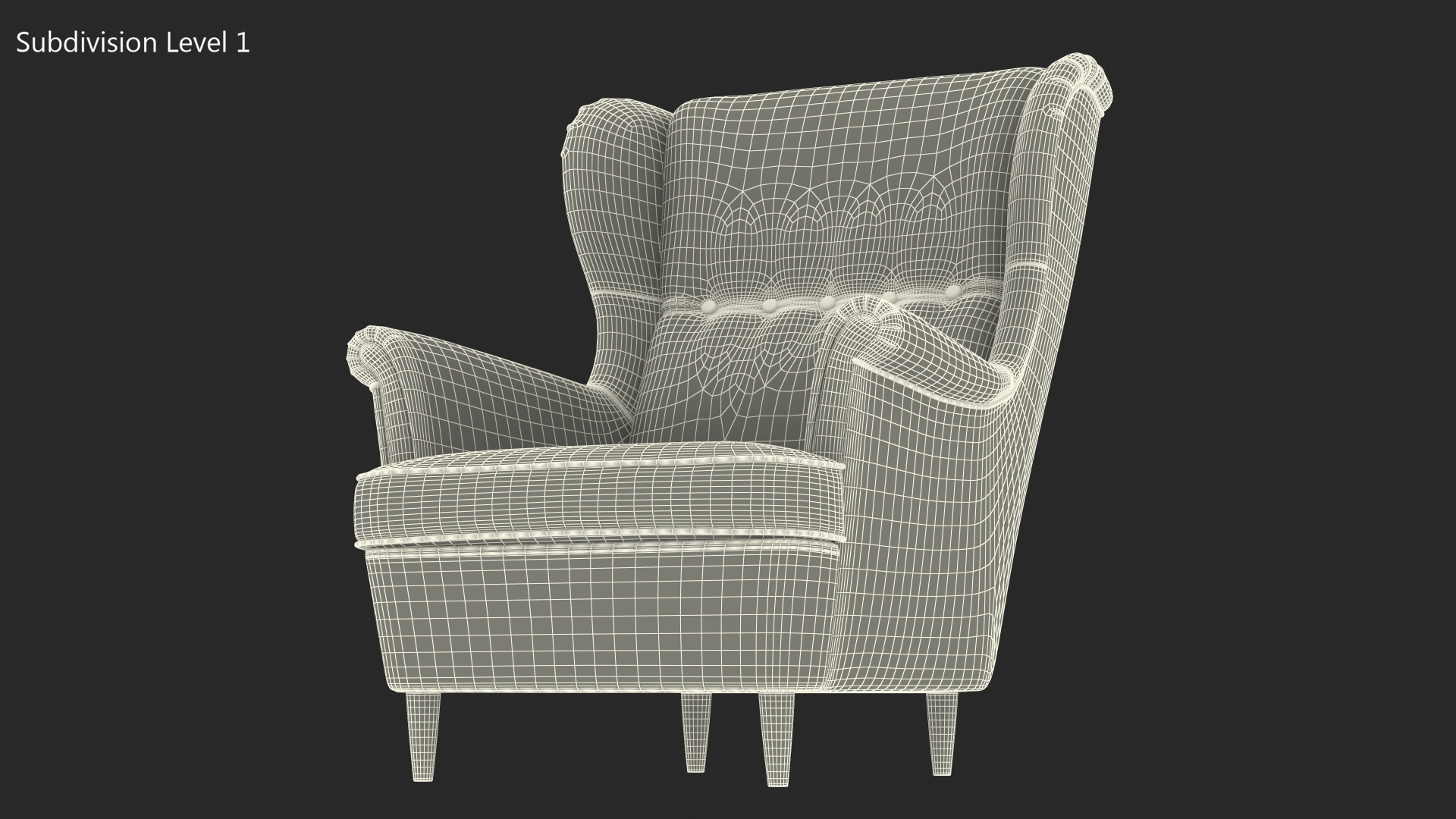 3D Leather Strandmon Wing Chair model