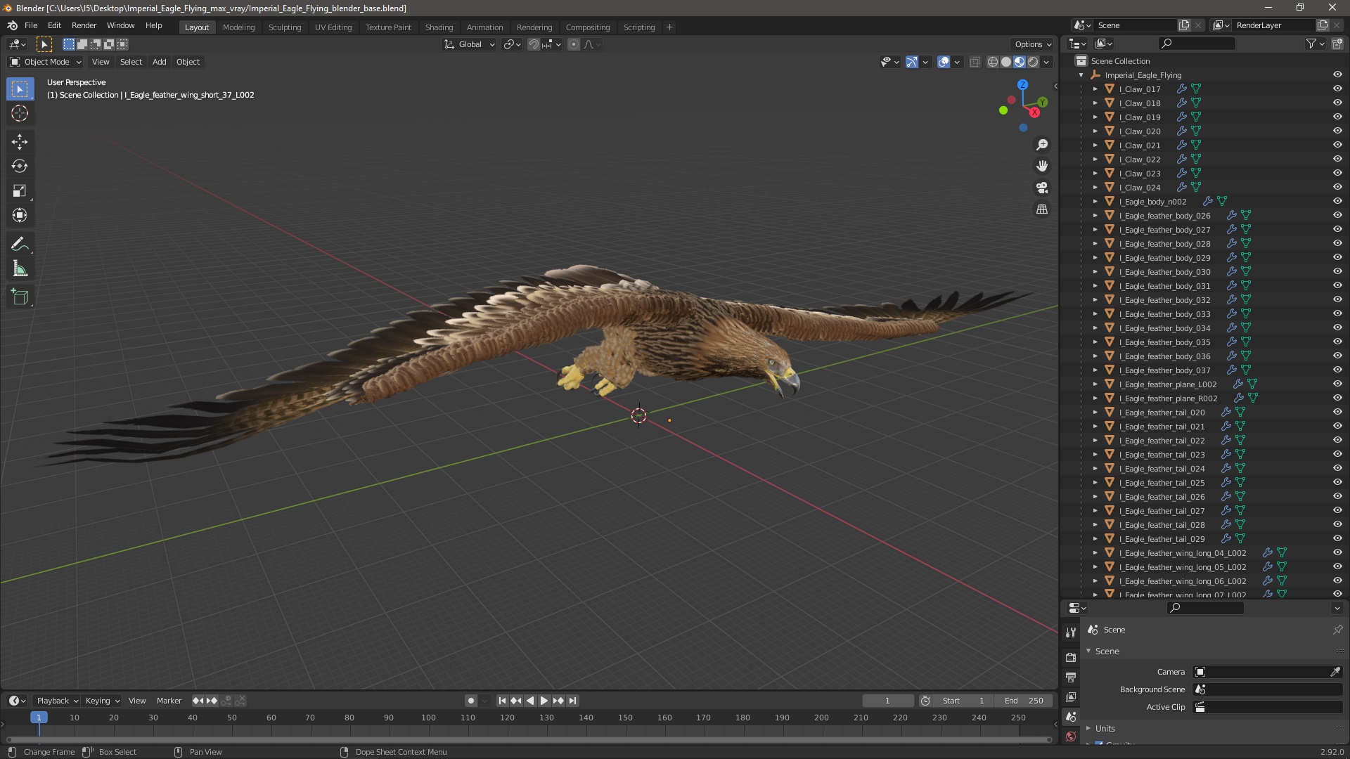 3D Imperial Eagle Flying