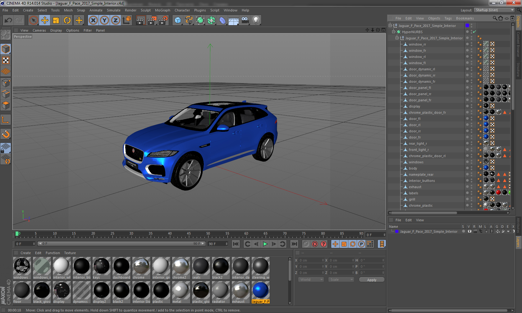 Jaguar F Pace 2017 Simple Interior 3D model