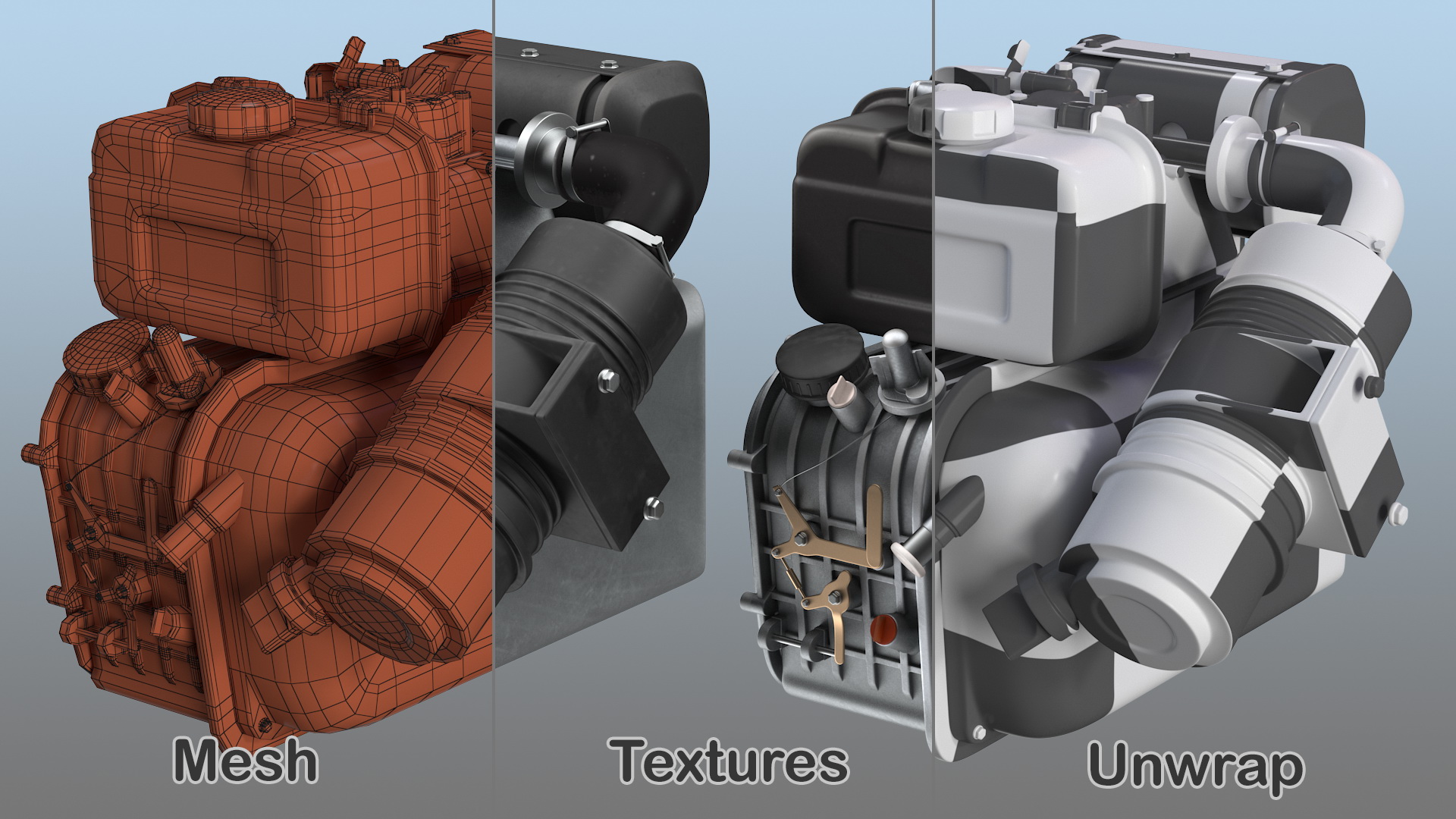 Small Diesel Engine 3D model