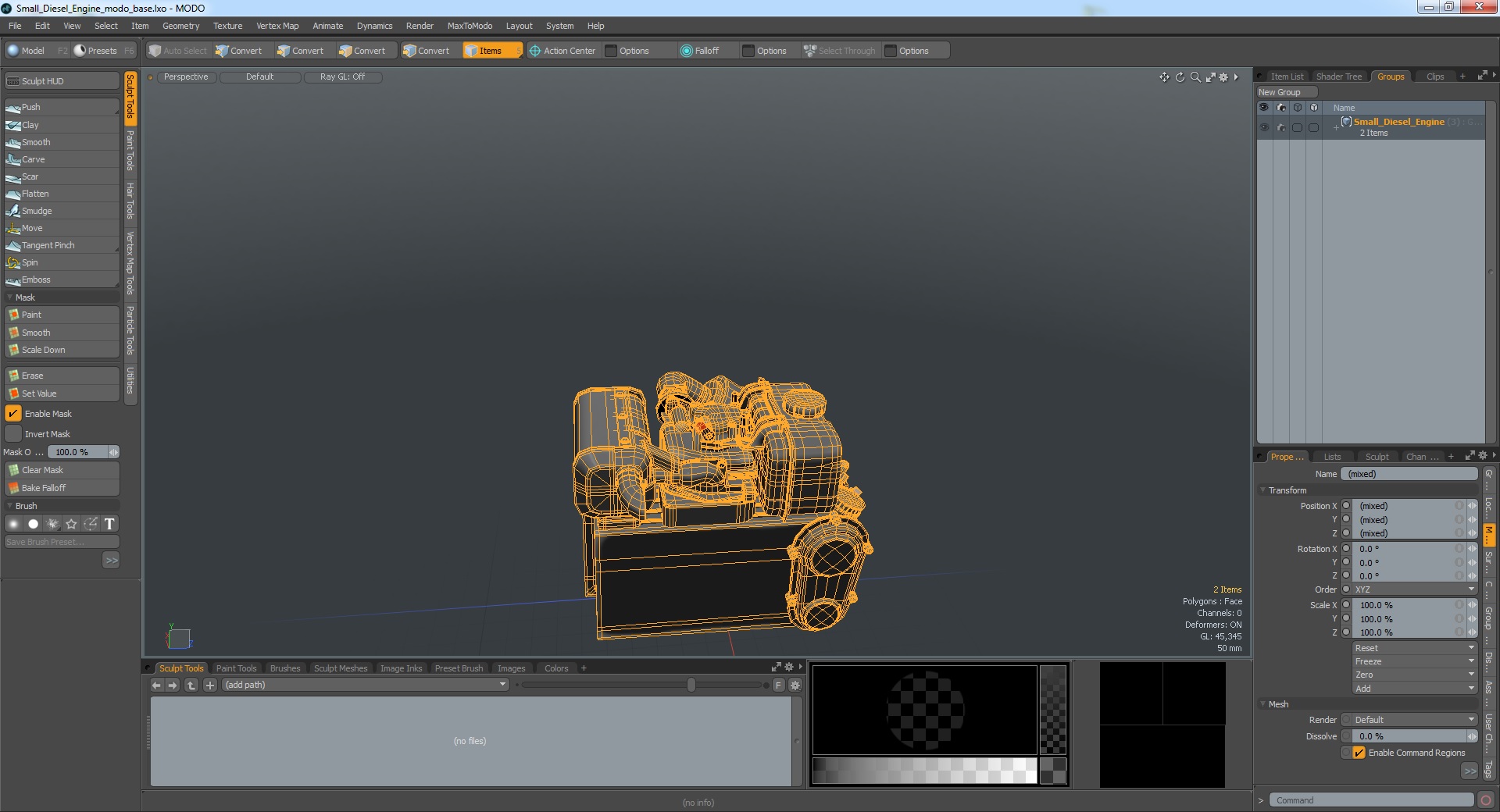 Small Diesel Engine 3D model
