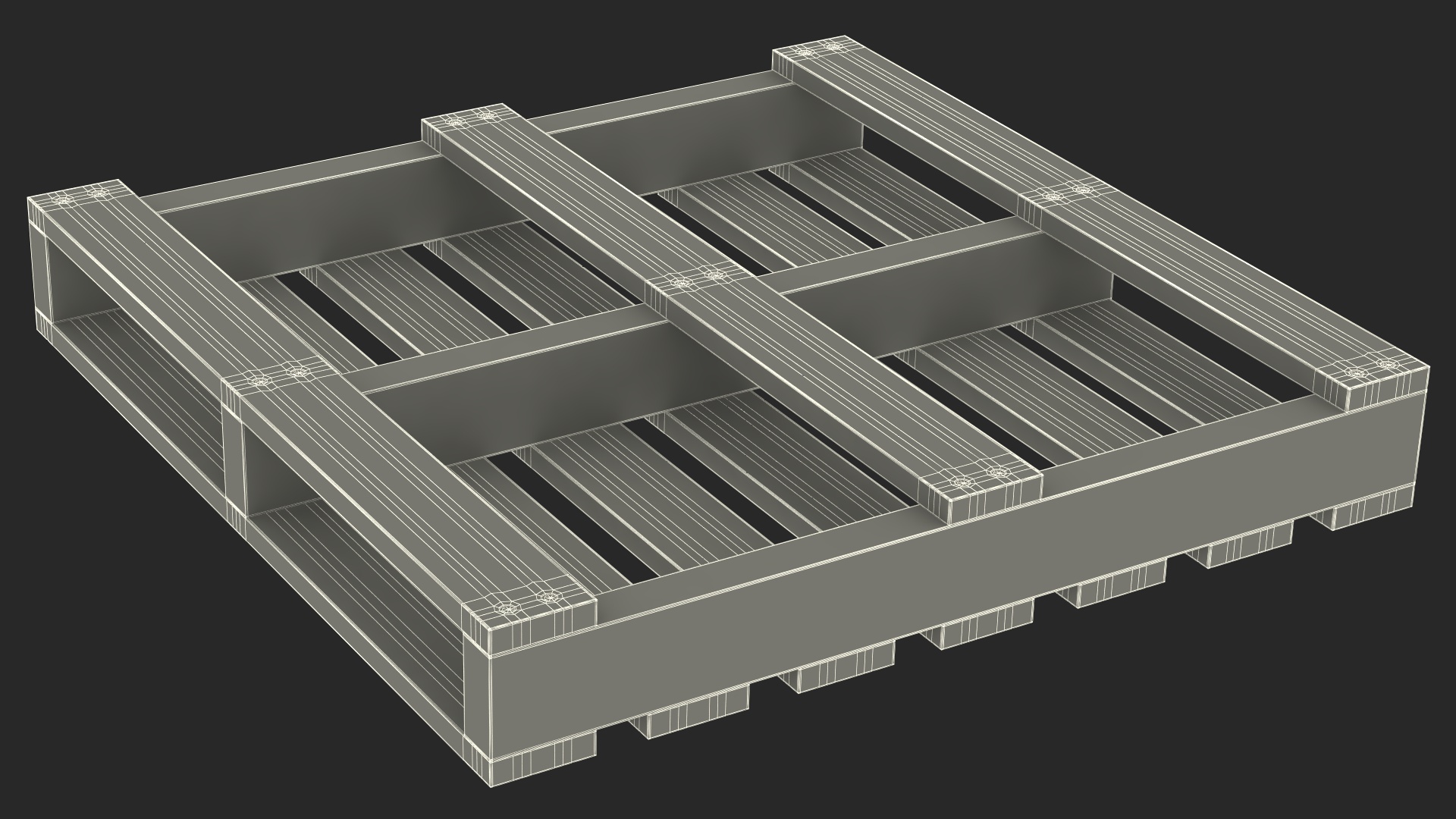 3D model Yellow Pallet Stacker with Wooden Pallet