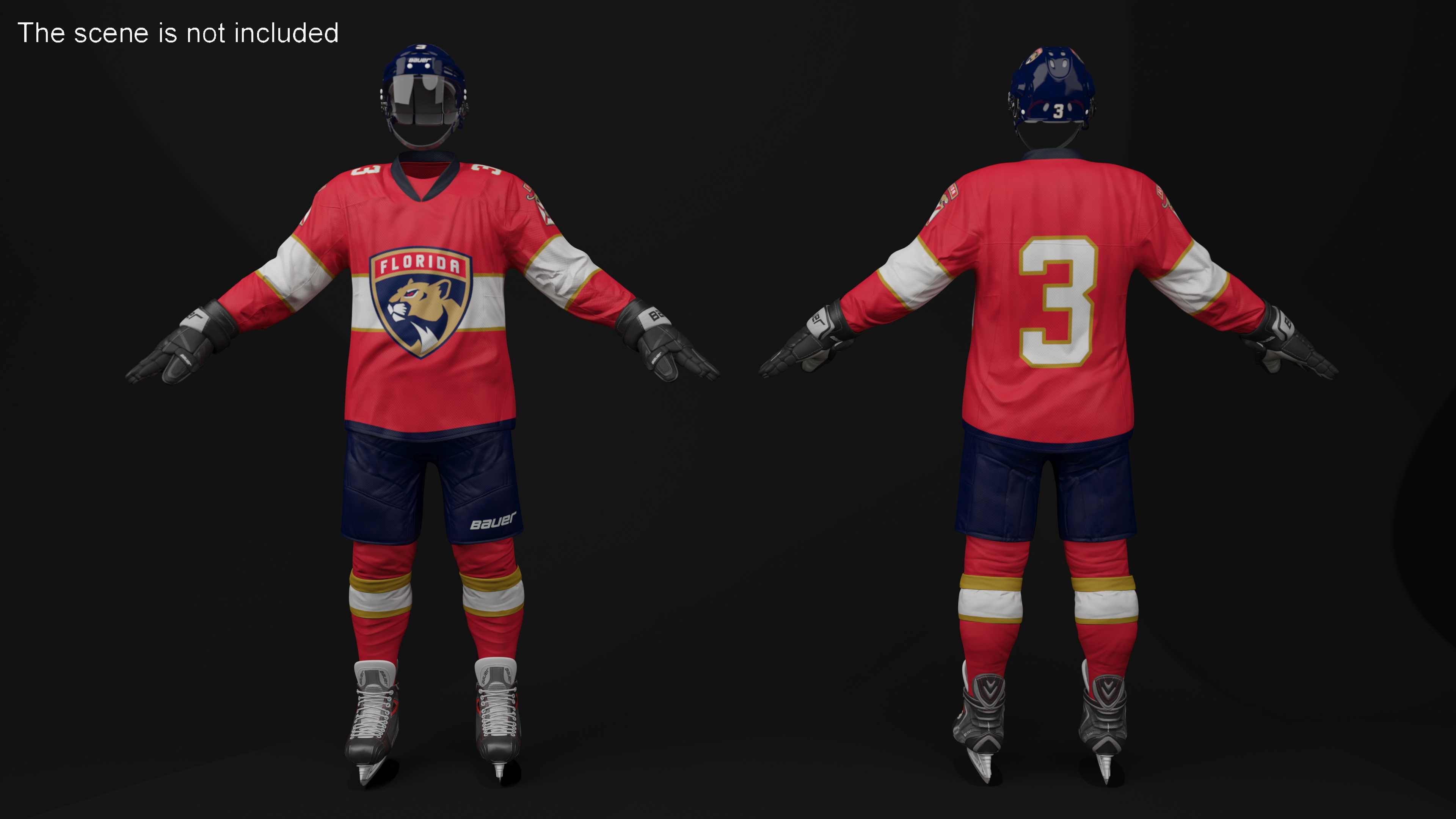 3D Hockey Uniform Florida Panthers