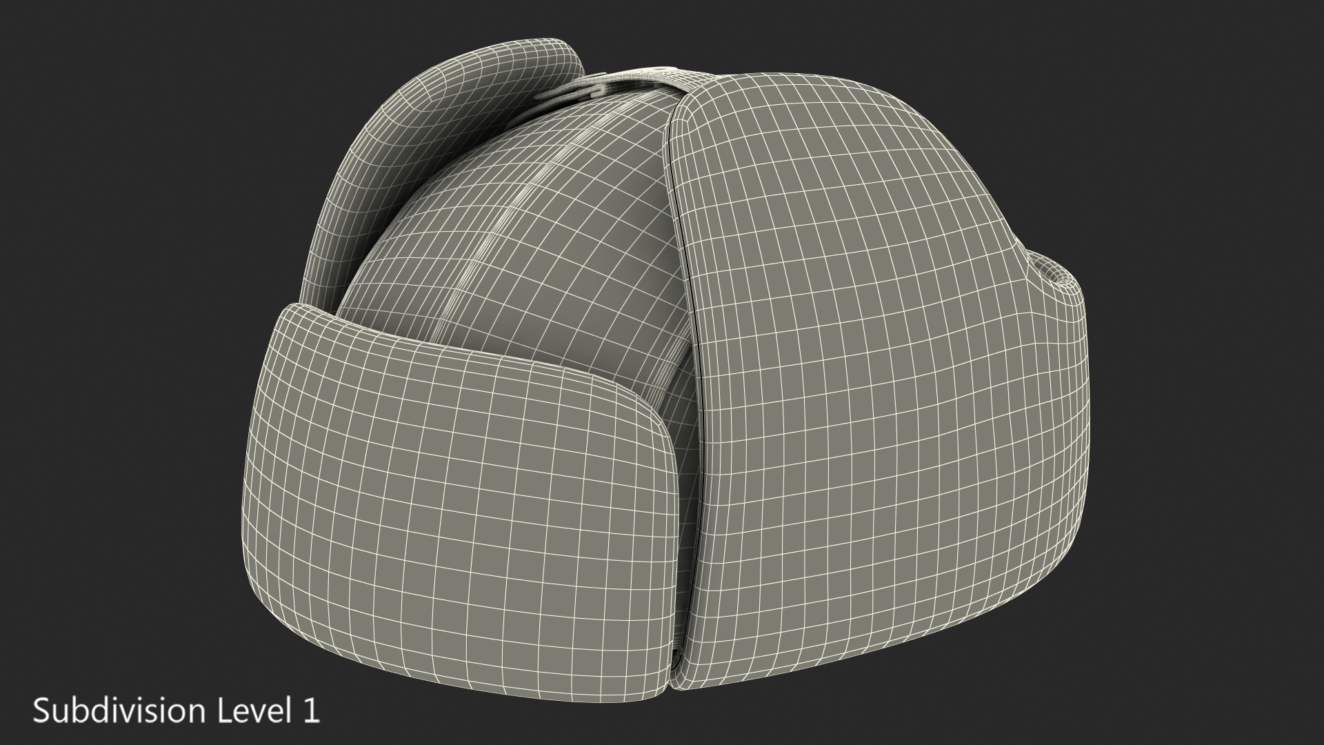Trapper Winter Hat White 3D model