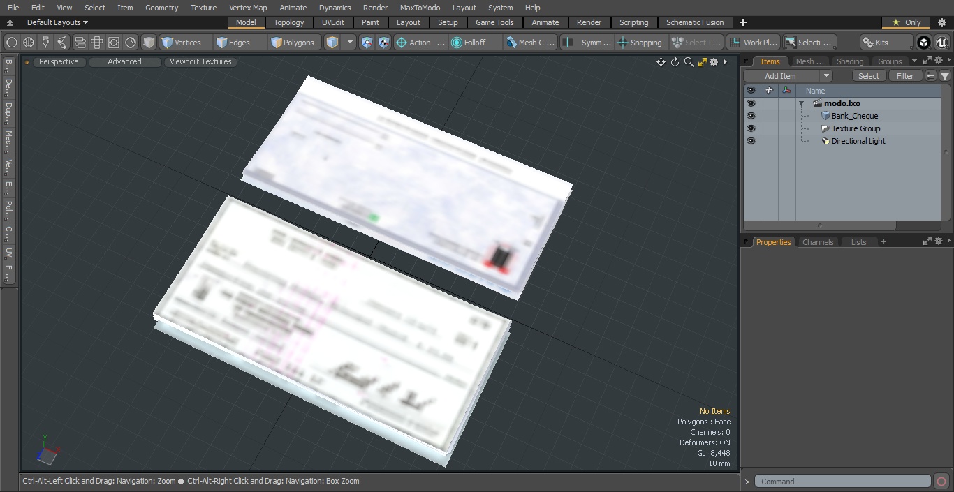 3D Bank Cheque