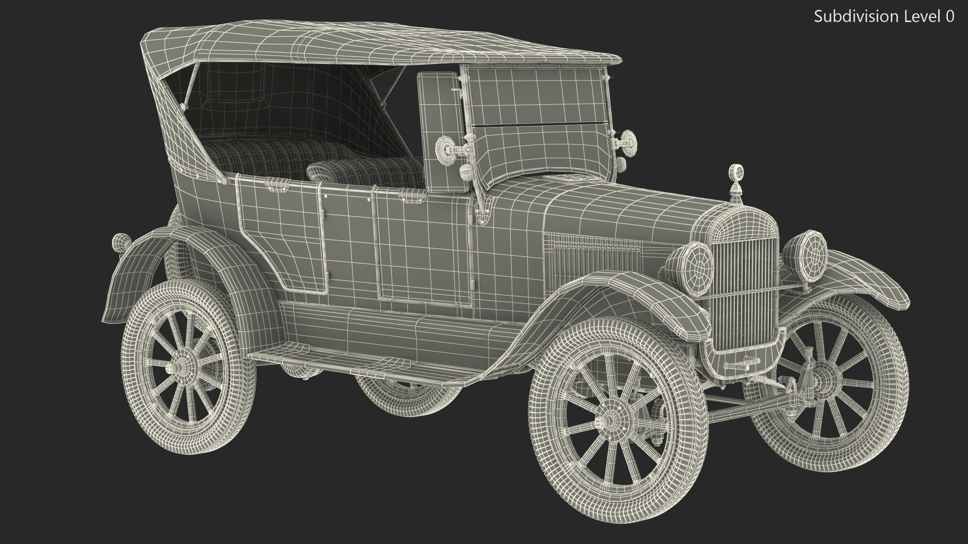 3D model Vintage 20s Car Generic Rigged