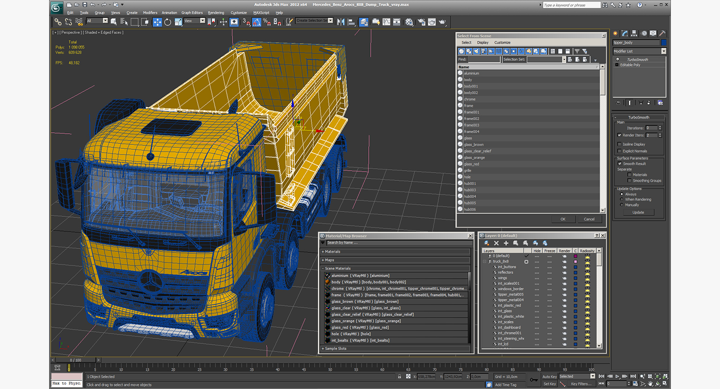 Mercedes Benz Arocs 8X8 Dump Truck 3D model