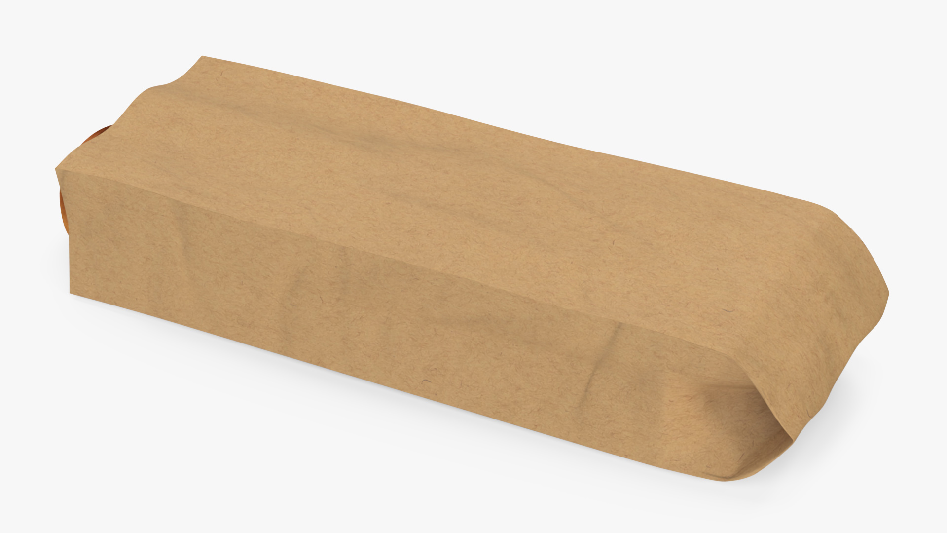 3D Brown Paper Bag with Bread