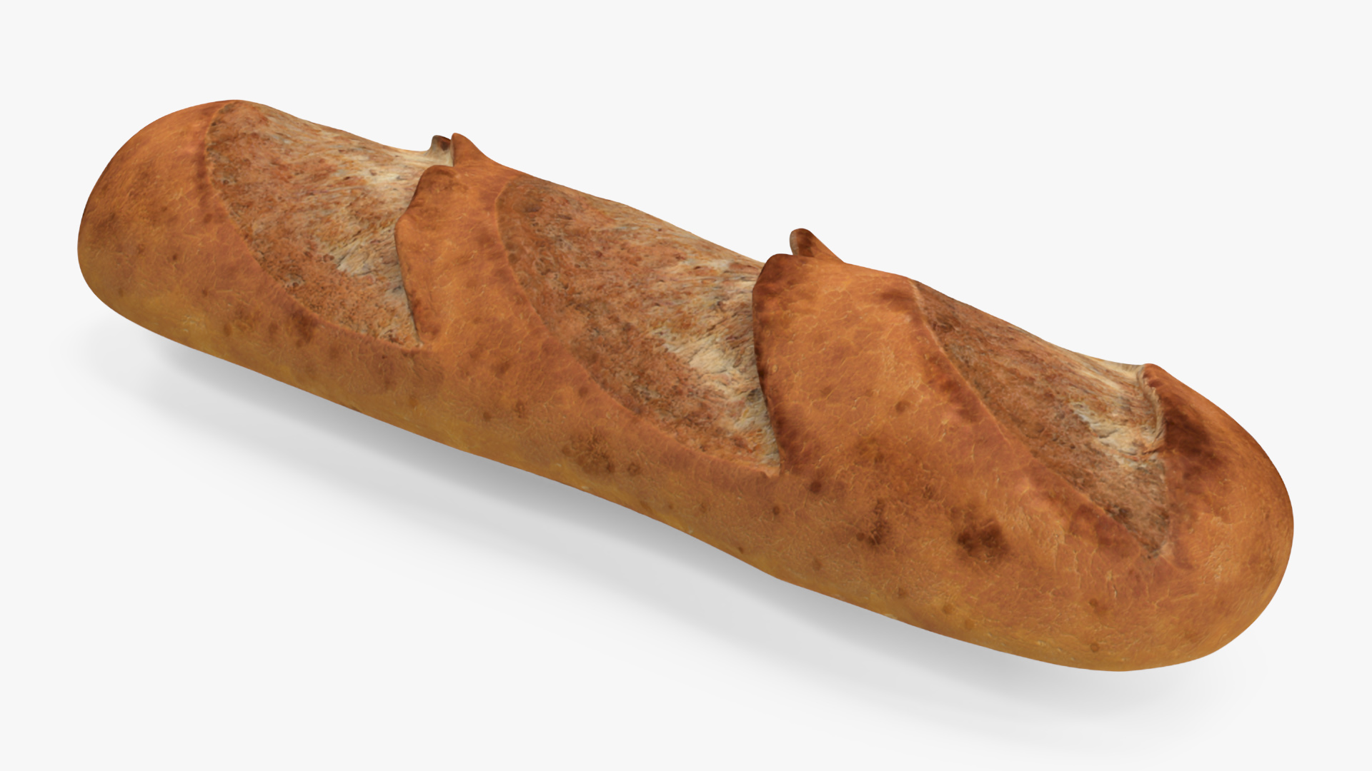 3D Brown Paper Bag with Bread