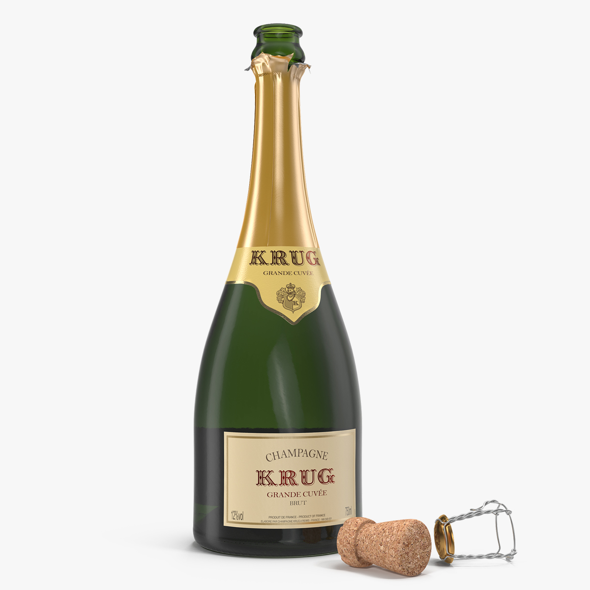 Champagne Bottle Krug Opened, view 3