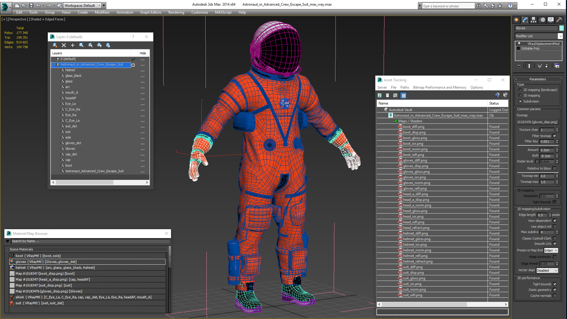3D Astronaut in Advanced Crew Escape Suit model